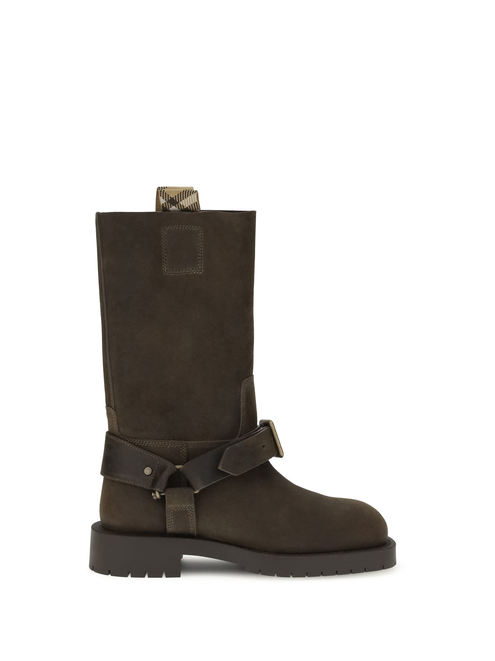 Suede Saddle Ankle Boots