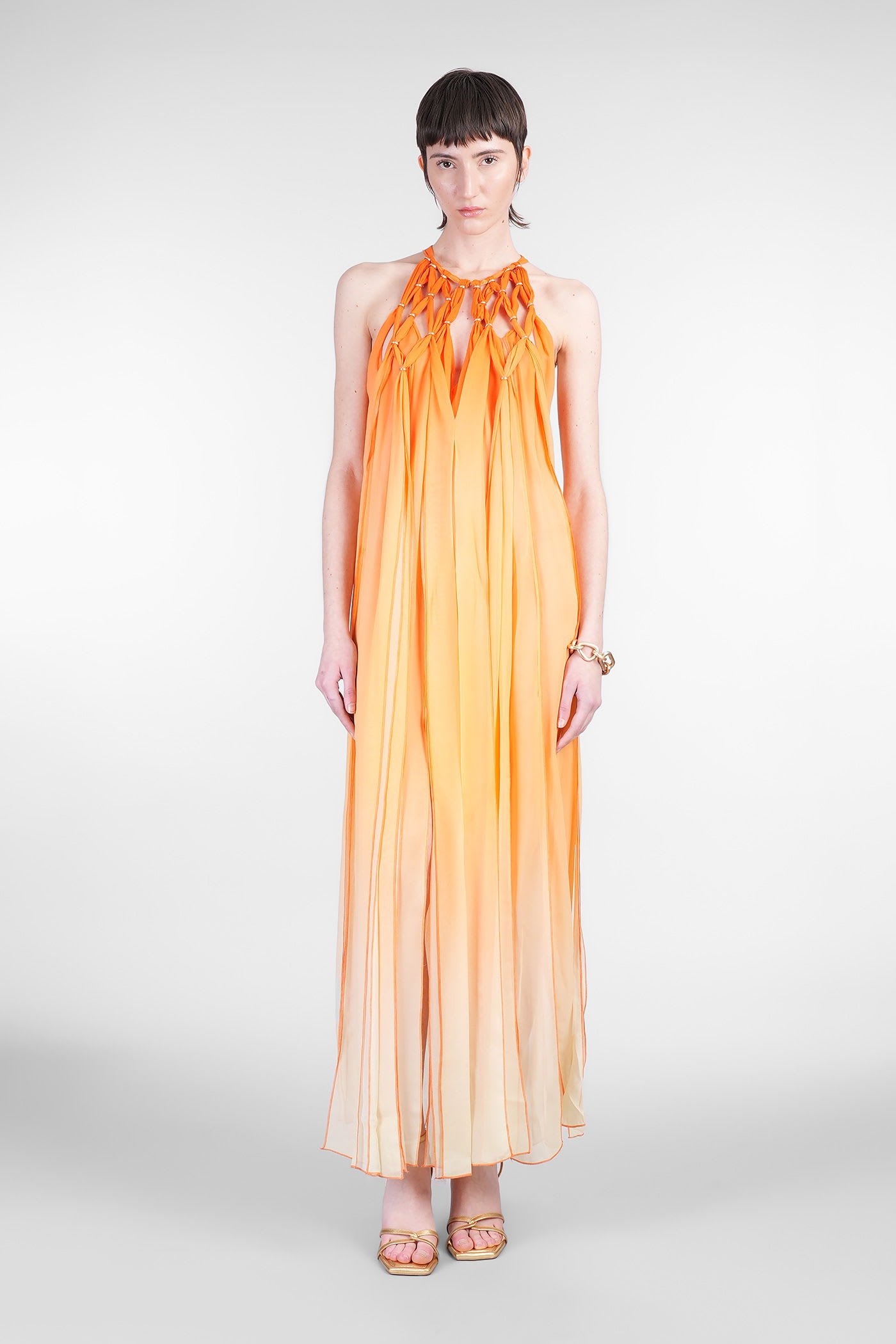Aditi In Orange Silk