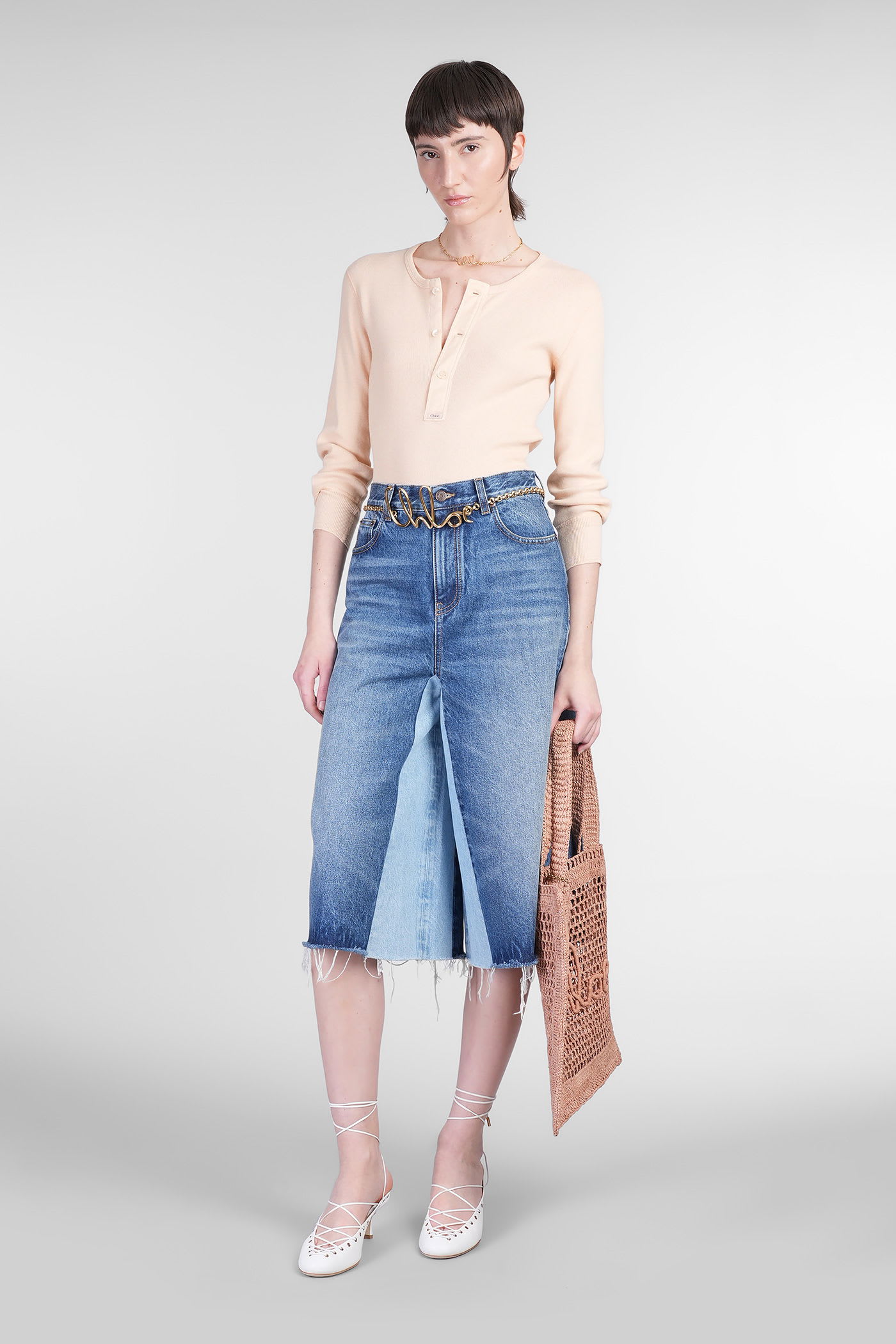 Chloé Long Sleeves T-shirt In Neutral