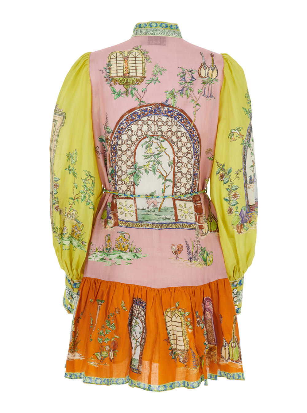 Shop Alemais Monte Multicolor Dress With Color Block Inserts And Graphic Print In Ramia Woman