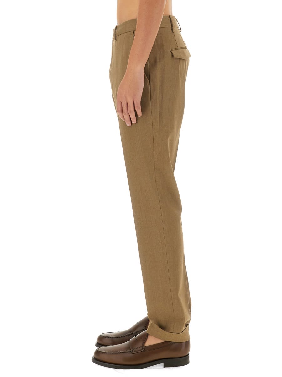 Pt Torino Tailored Brown Suit Pants With Straight-leg Silhouette In Brown