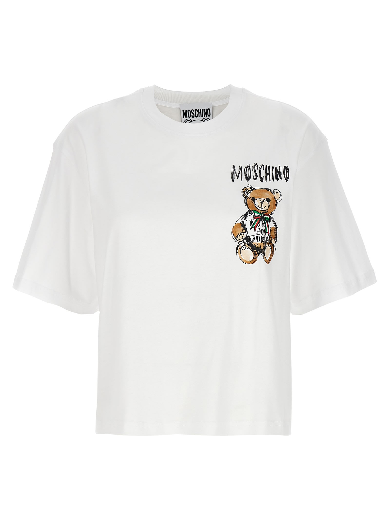 Shop Moschino Teddy Bear T-shirt In White