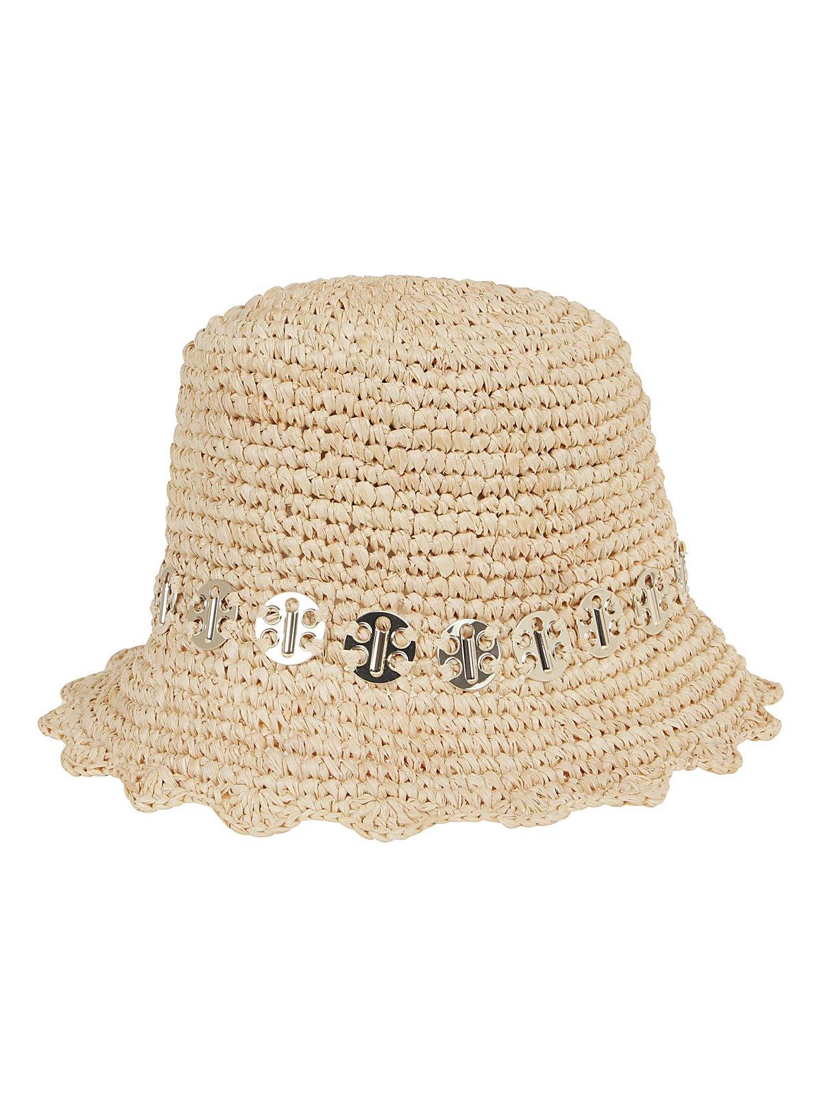 Shop Rabanne Chain-linked Bucket Hat In Natural Light Gold