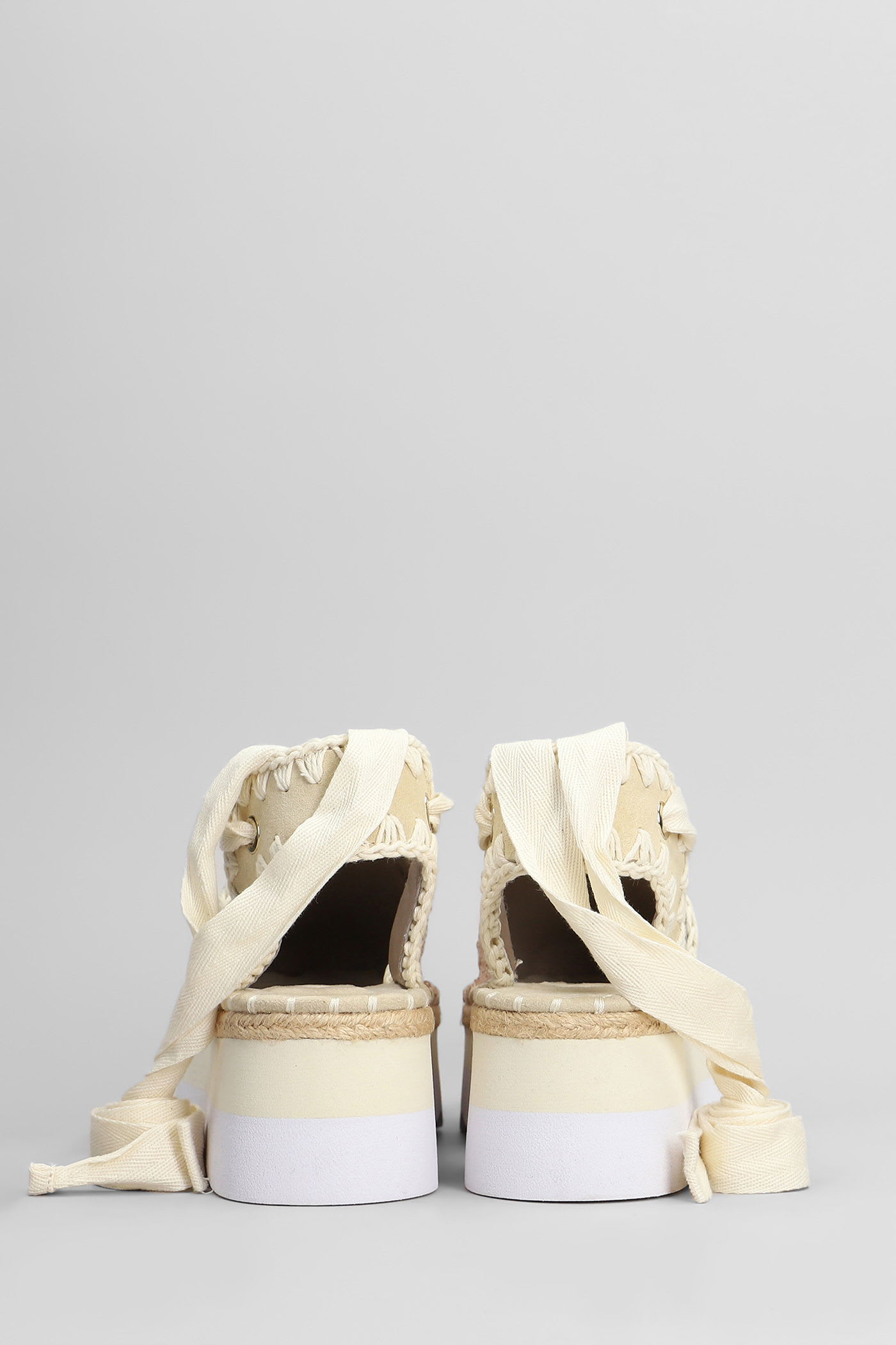 Mou Espa Sandal Espadrilles In Rose-pink Leather In Gold