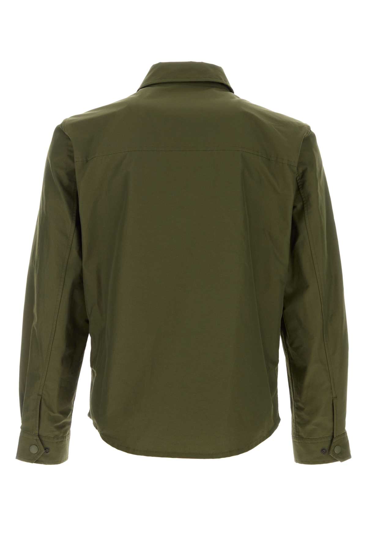 Woolrich Cotton Blend Shirt With Chest Pockets In Greenstone