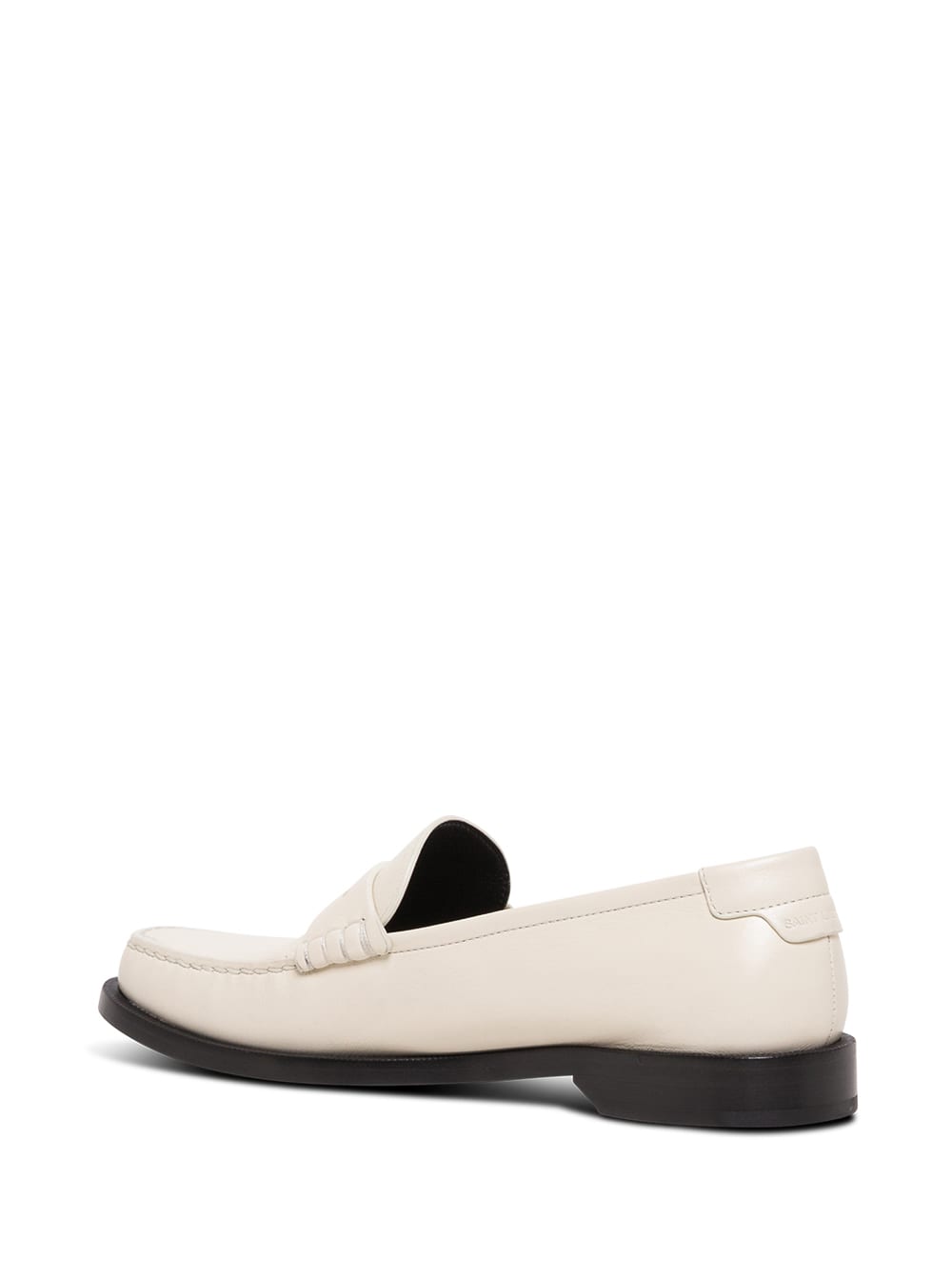 Shop Saint Laurent White Loafers In Leather Woman