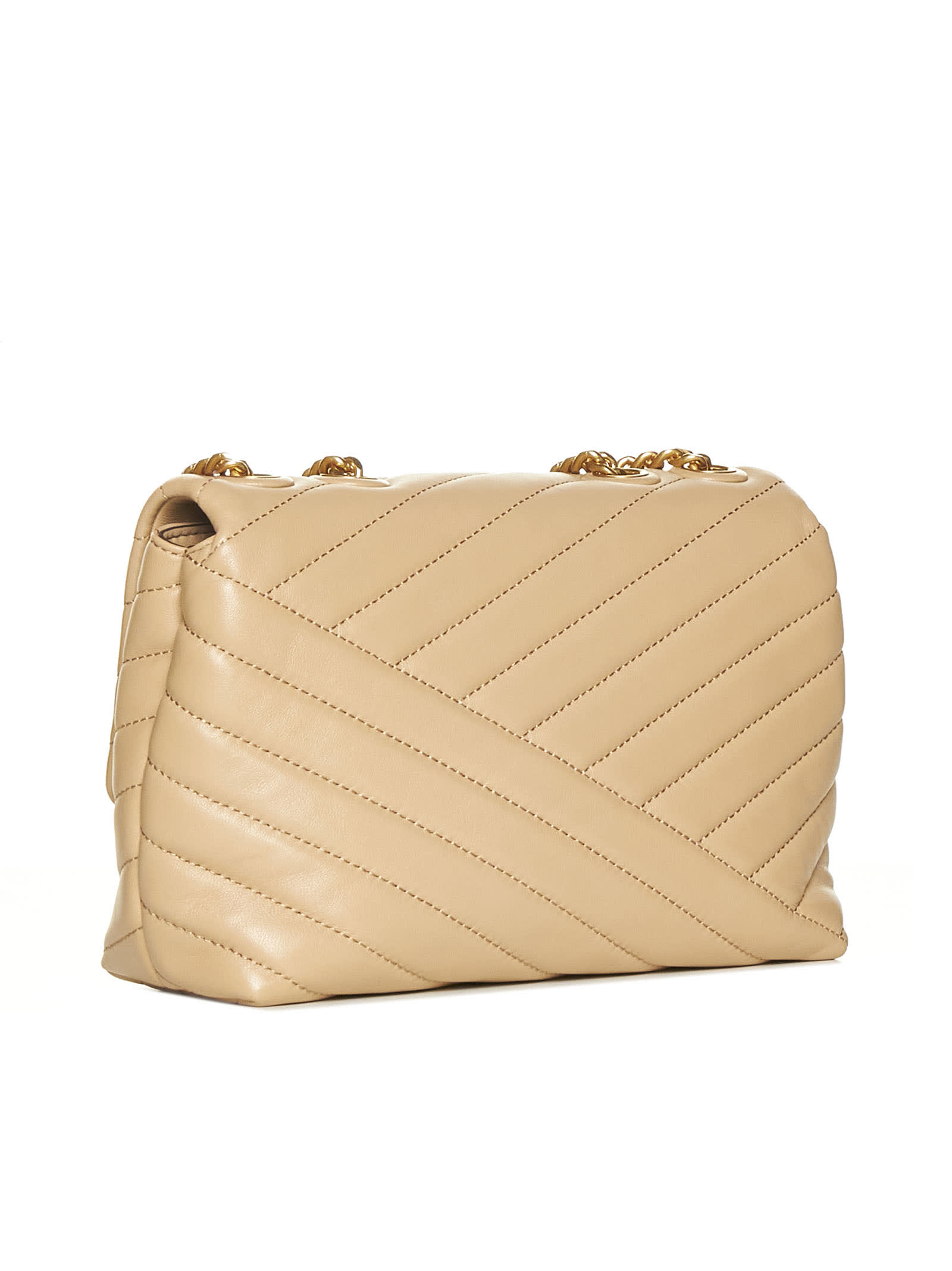 Tory Burch Kira Chevron Small Convertible Leather Shoulder Bag In Pink