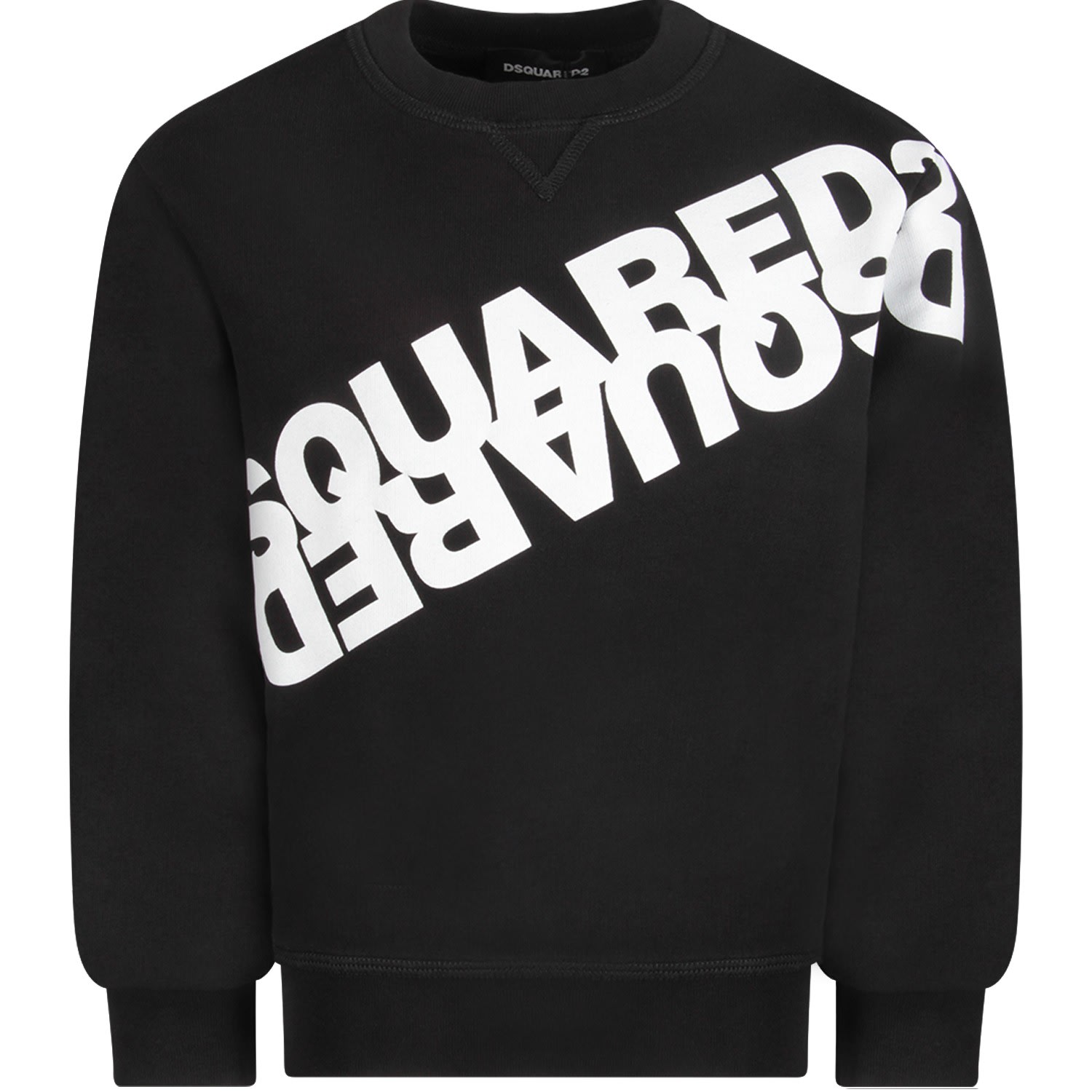 Dsquared2 Black Sweatshirt For Boy With White Logo