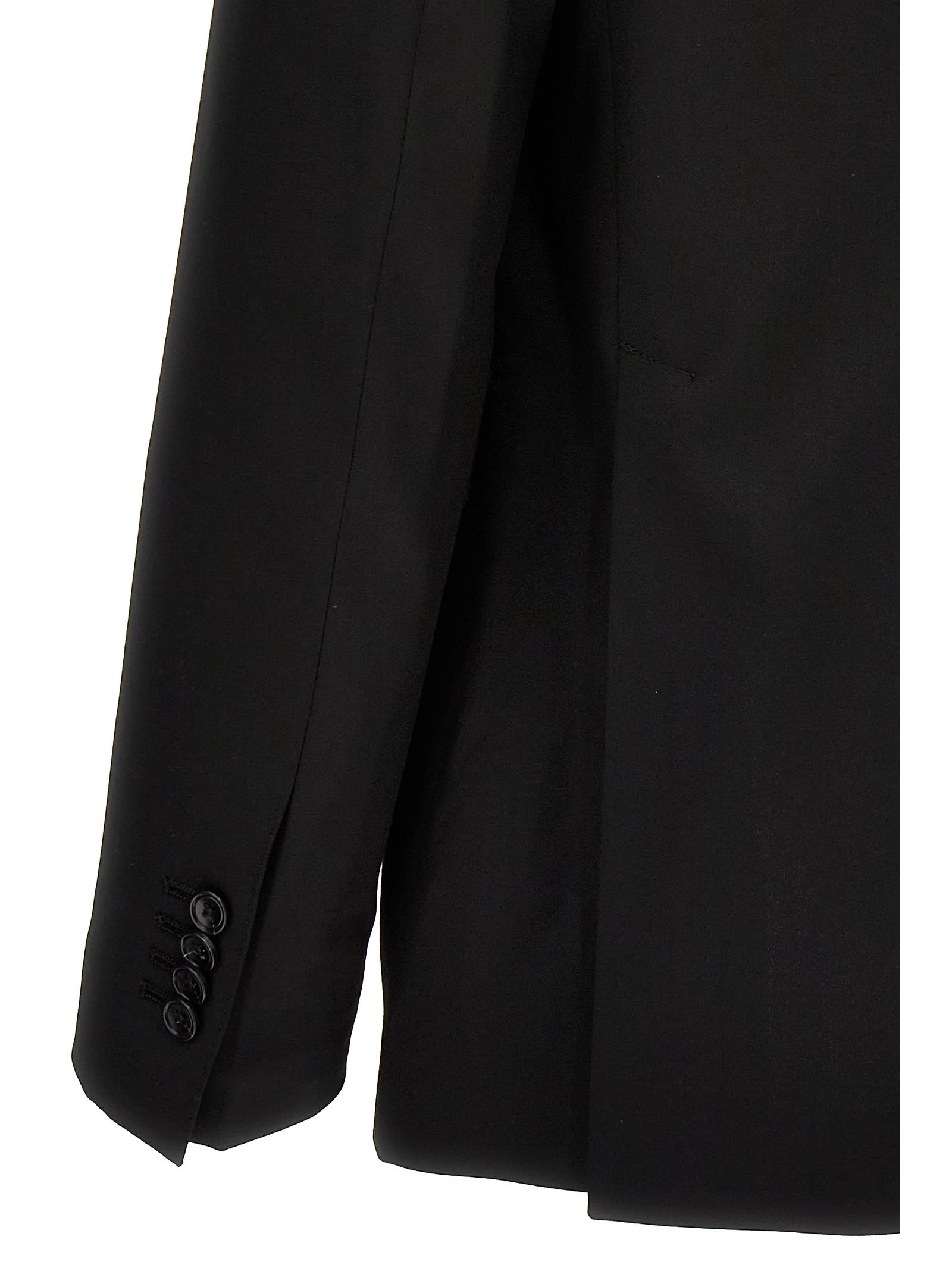Tagliatore Button Long-sleeved Suit Coat And Trousers Set In Black