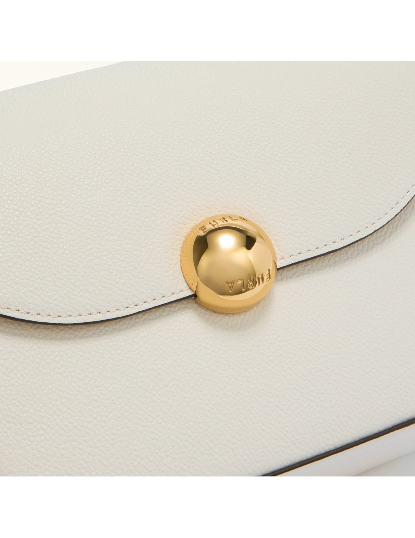 Furla Moonlight S Crossbody Bag In Cream Leather In White