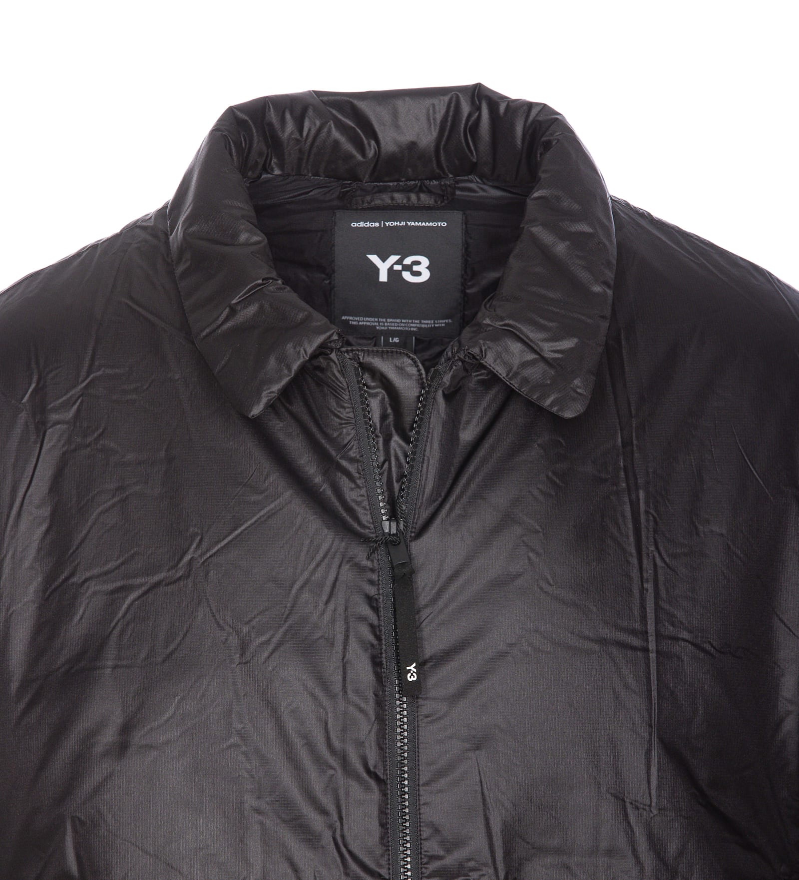 Shop Y-3 Logo Liner Light Down Jacket In Black