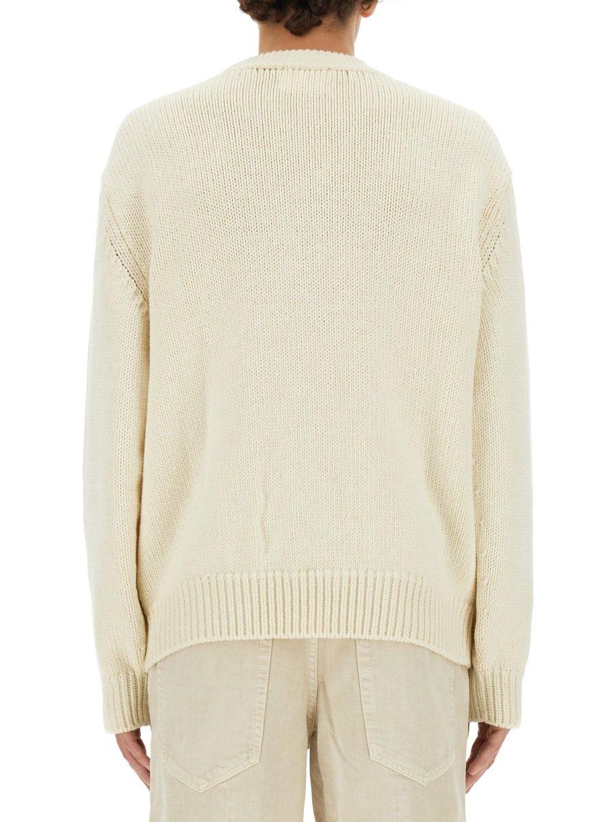 Shop Isabel Marant Crewneck Mesh Jumper In Powder