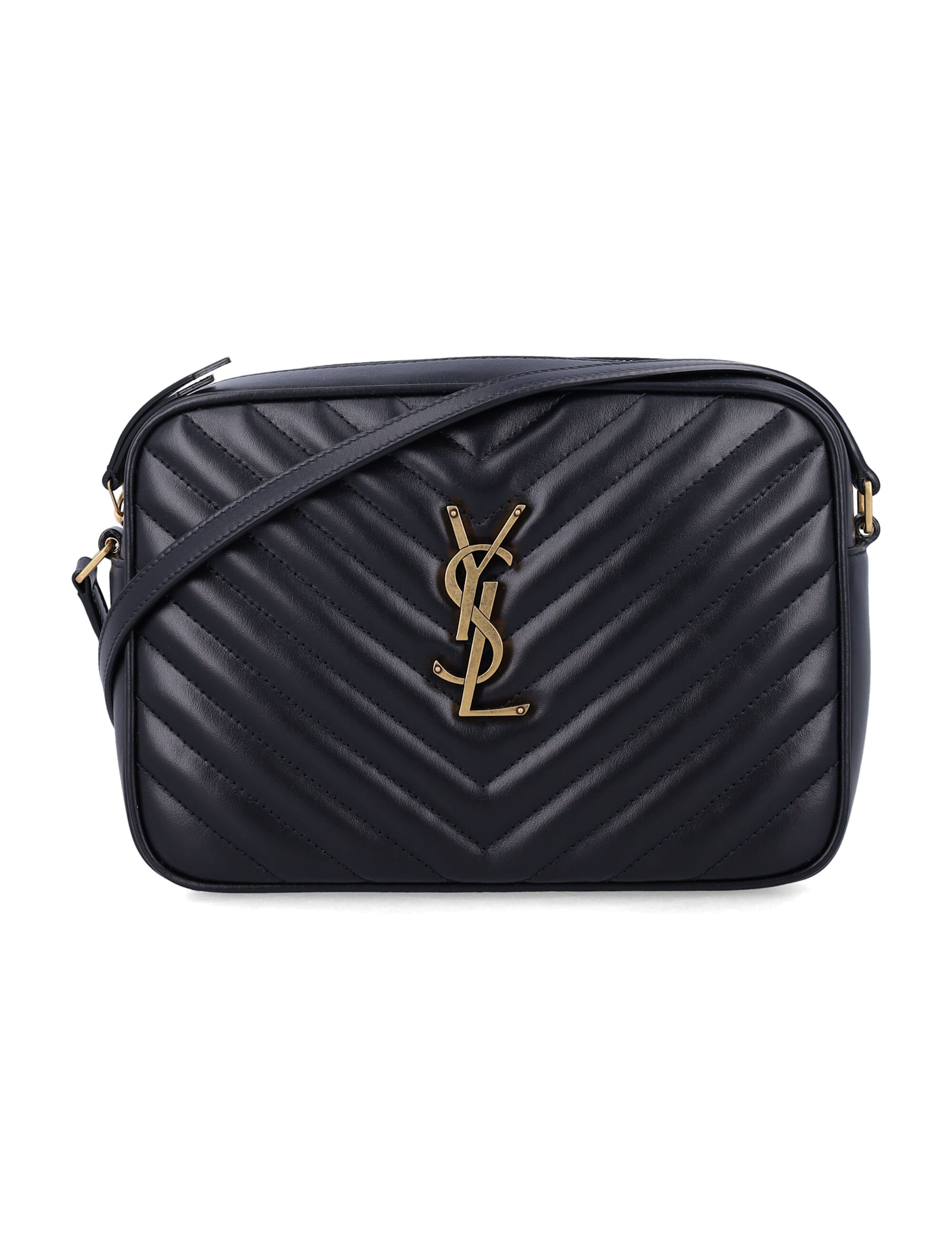 Saint Laurent Lou Camera Bag In Quilted Leather In Black