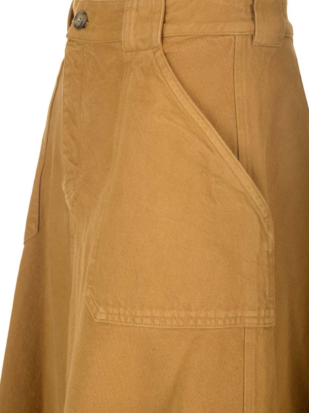 Shop Apc Laurie Midi Skirt In Brown