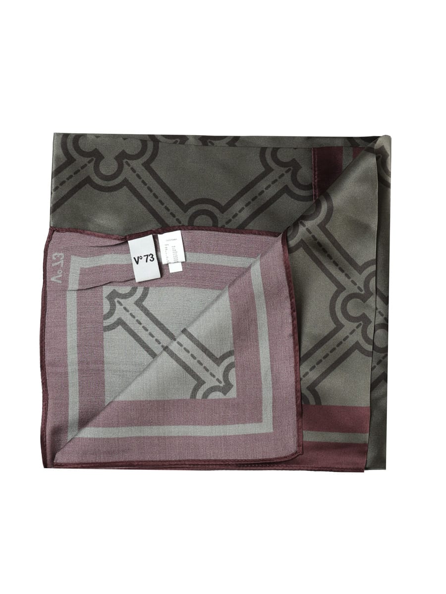V73 Iris Silk Foulard In Green