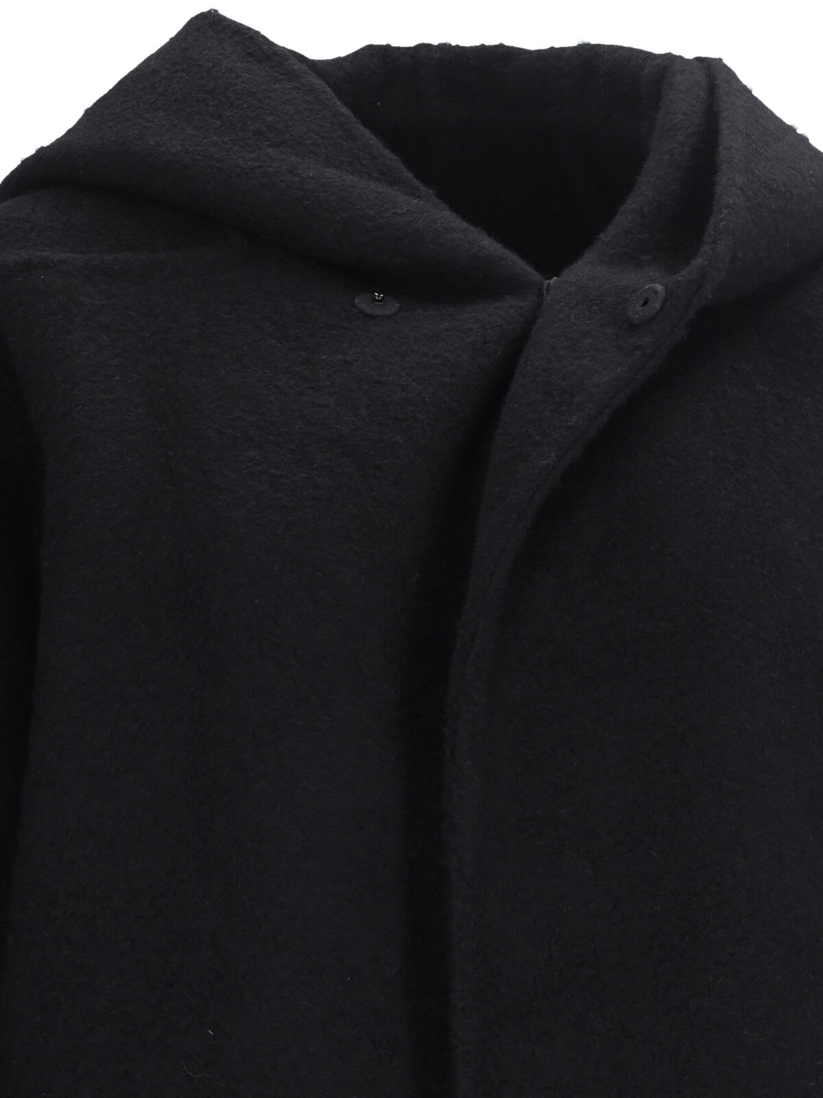 Rick Owens Maxi Coat With Hood In Black