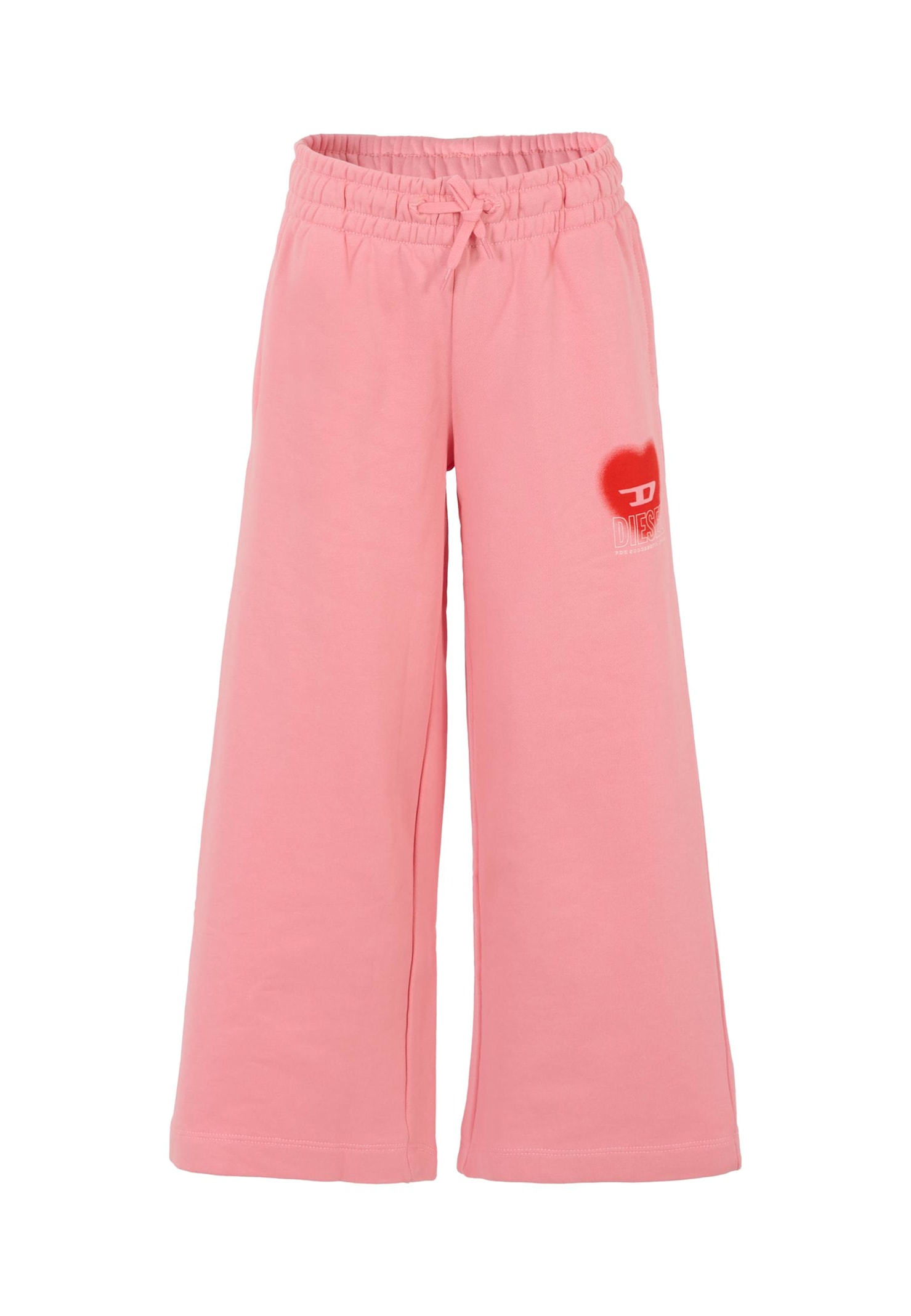 Diesel Pink Trousers For Girl With Heart In Pink
