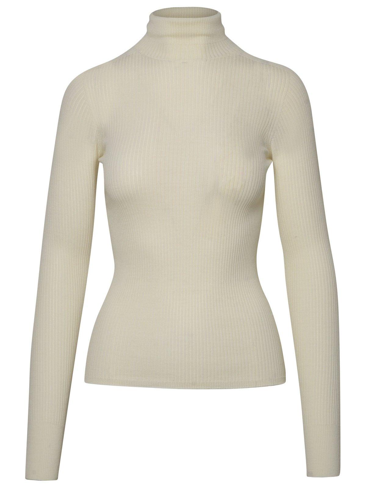 Shop Sportmax Flavia Turtleneck Long-sleeved Jumper In White