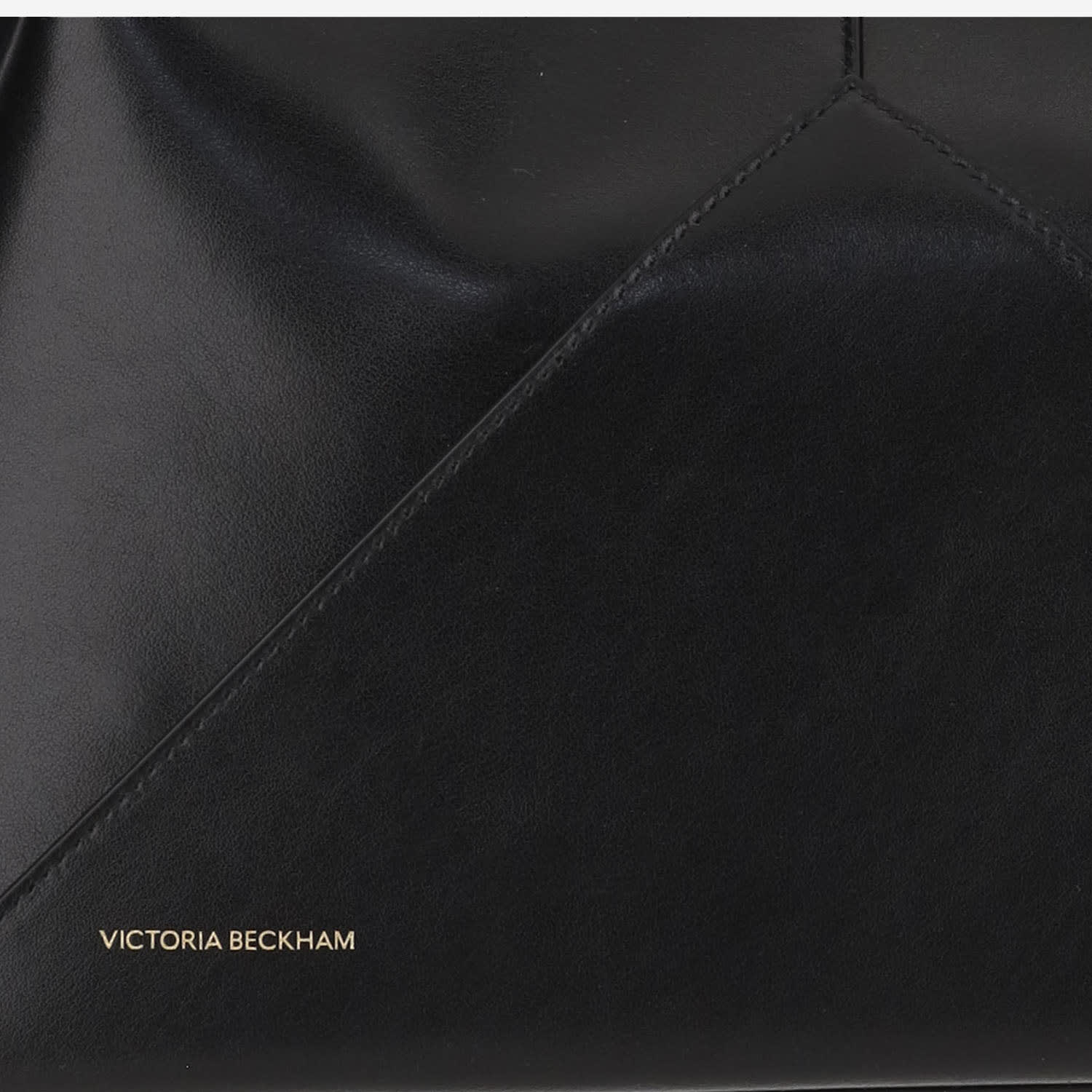 Shop Victoria Beckham Leather Handbag With Logo In Black