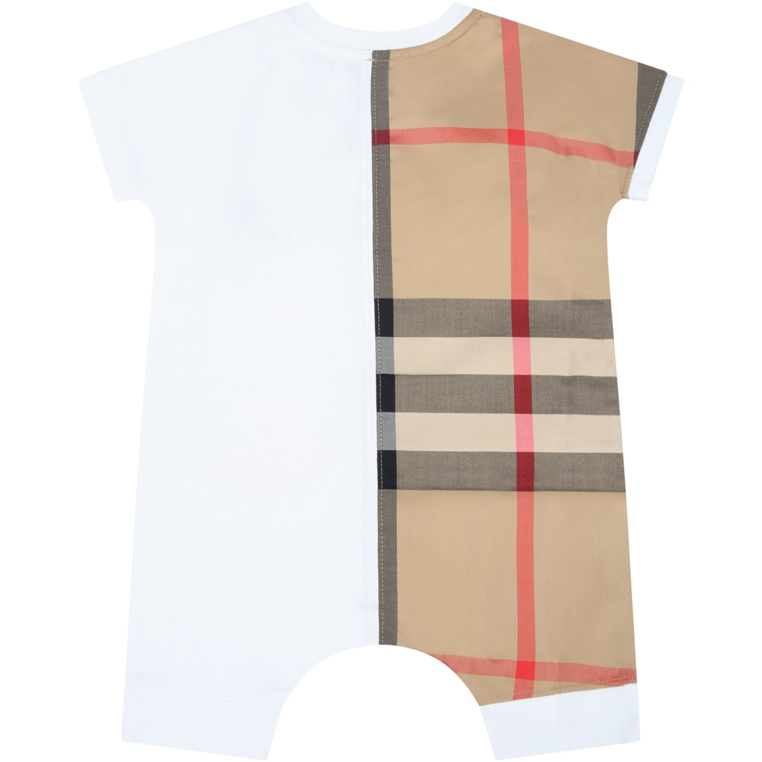 Shop Burberry White Romper For Baby Kids With Logo