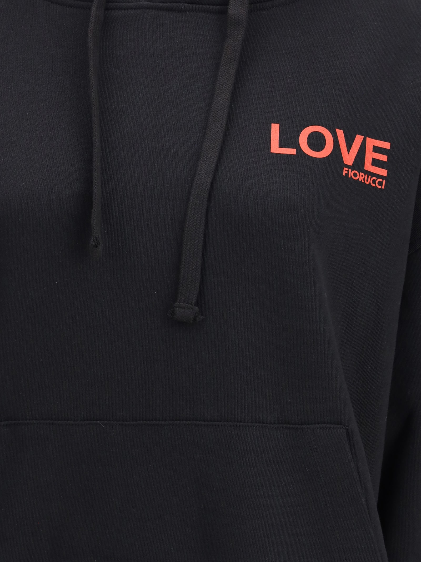 Fiorucci Kissing Angels Love Print Hoodie In Black