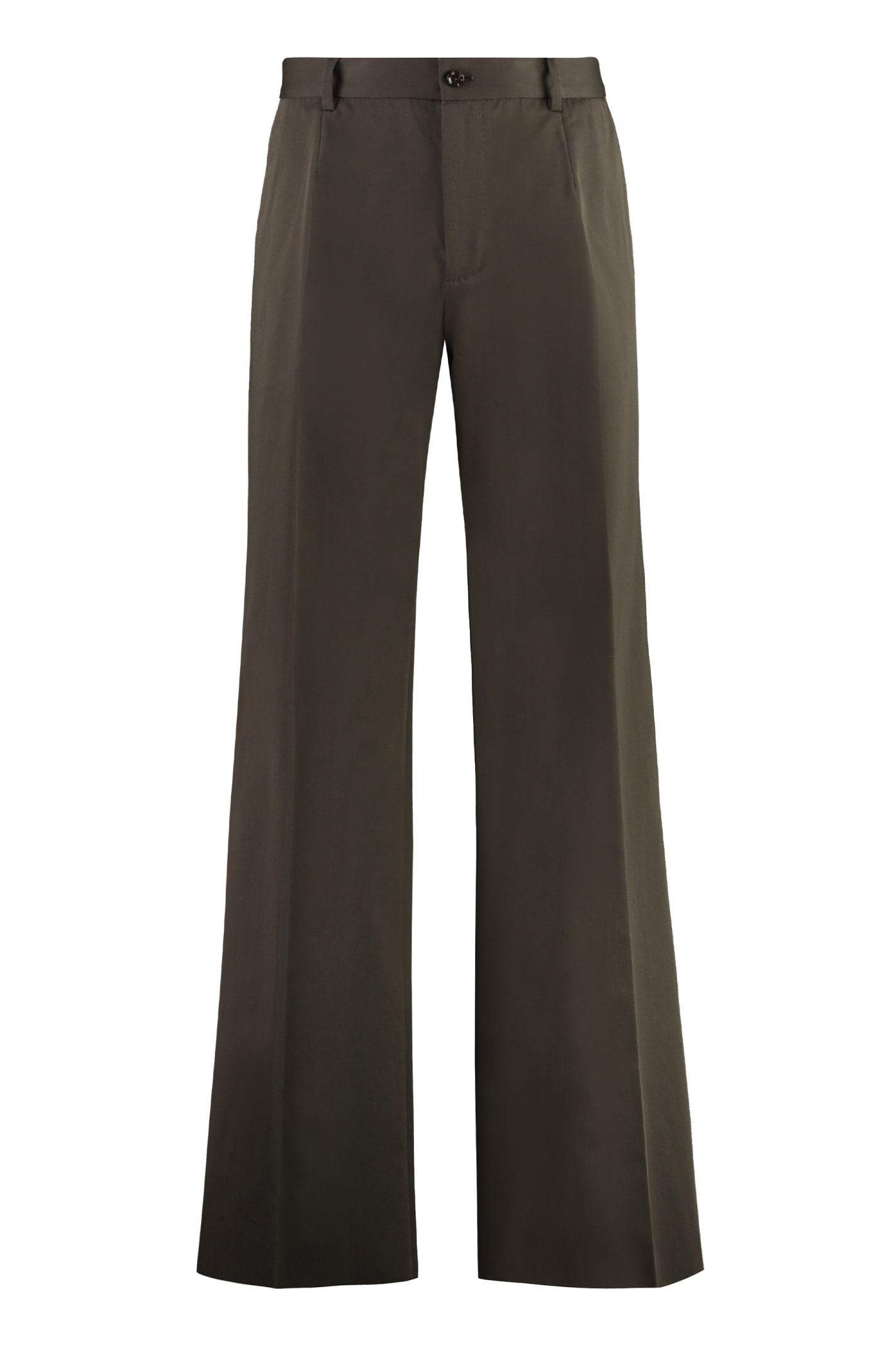 Shop Dolce & Gabbana Cotton Trousers In Marrone (brown)
