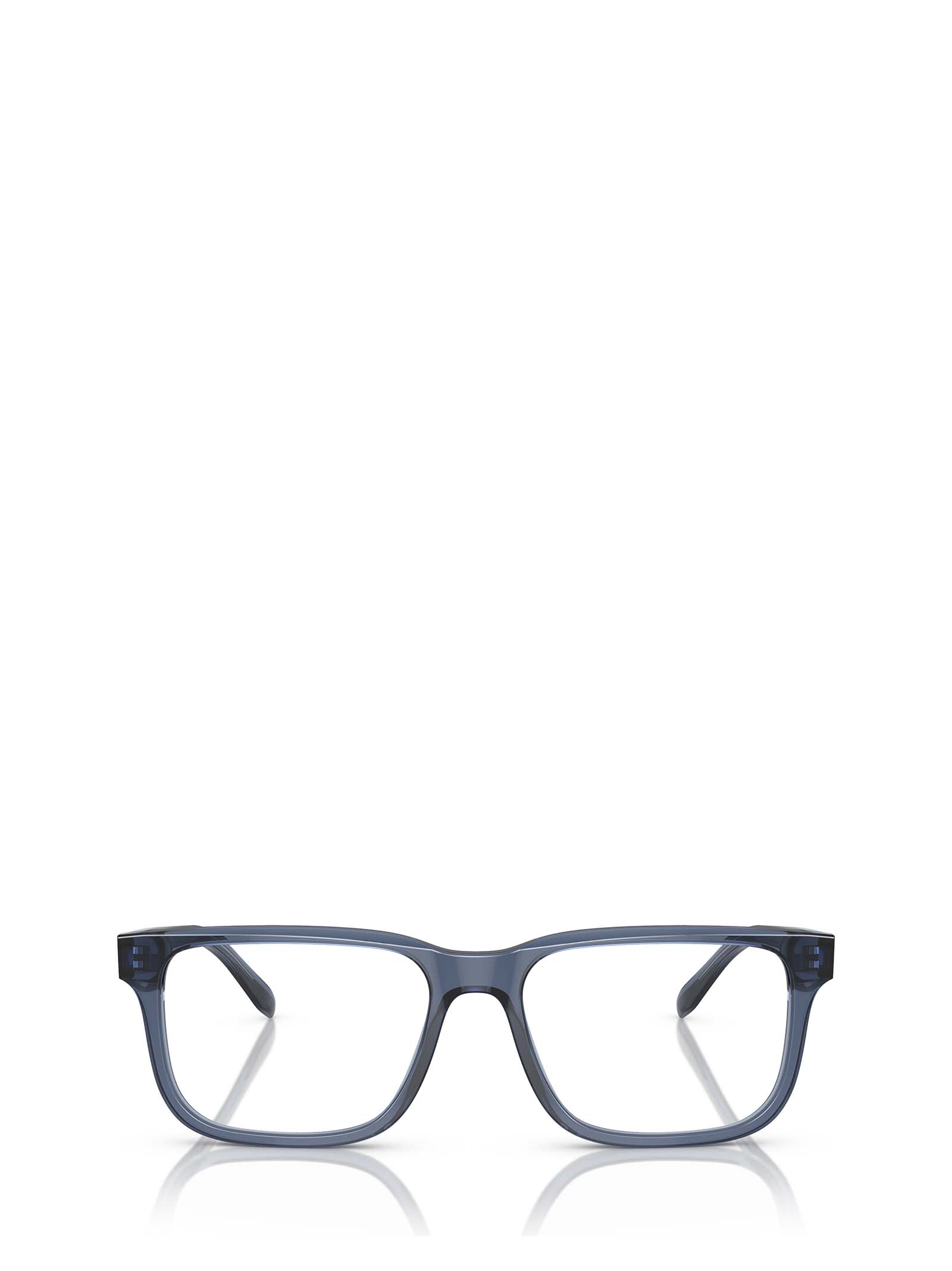 Shop Emporio Armani Ea3218 Shiny Transparent Blue Glasses