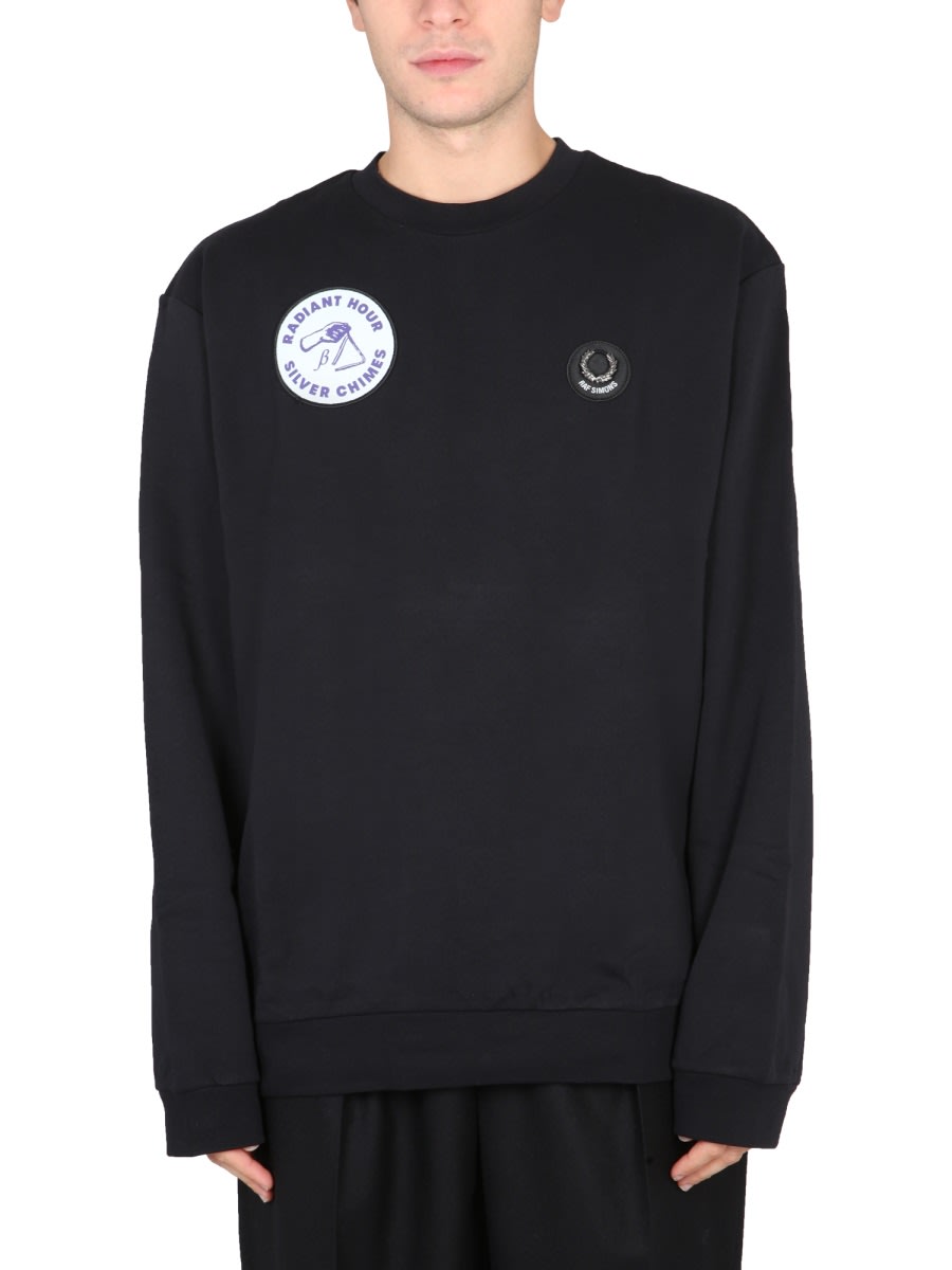 Shop Fred Perry Sweatshirt With Patch In Black