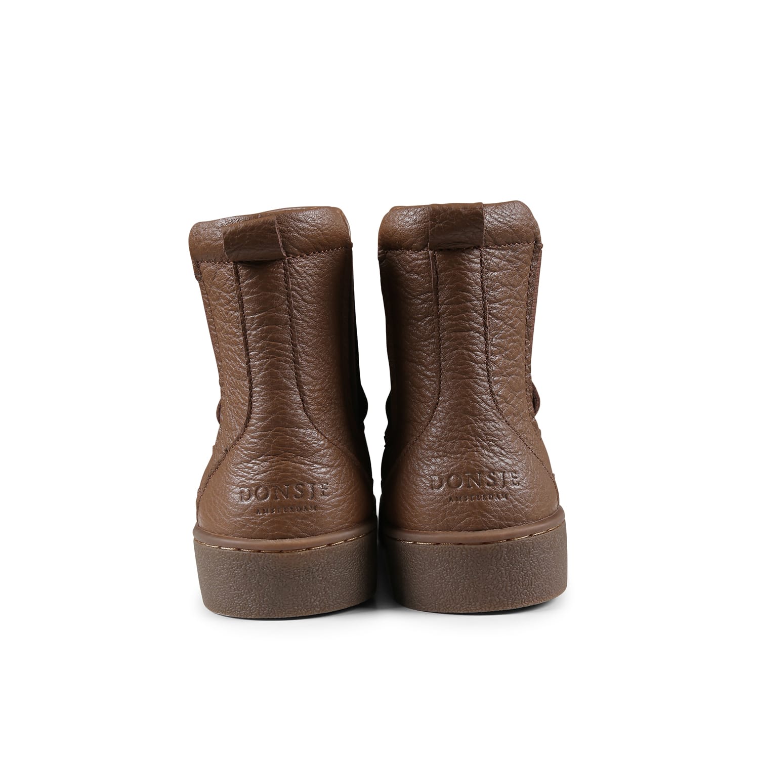 Donsje Brown Ankle Boots For Kids With Bear In Brown