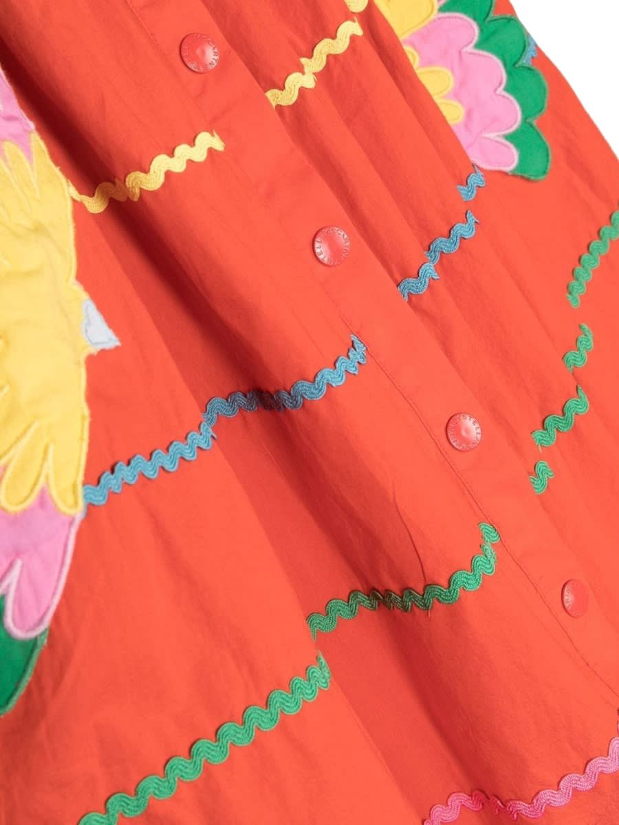 Stella Mccartney Embroidered Button-up Skirt In Red
