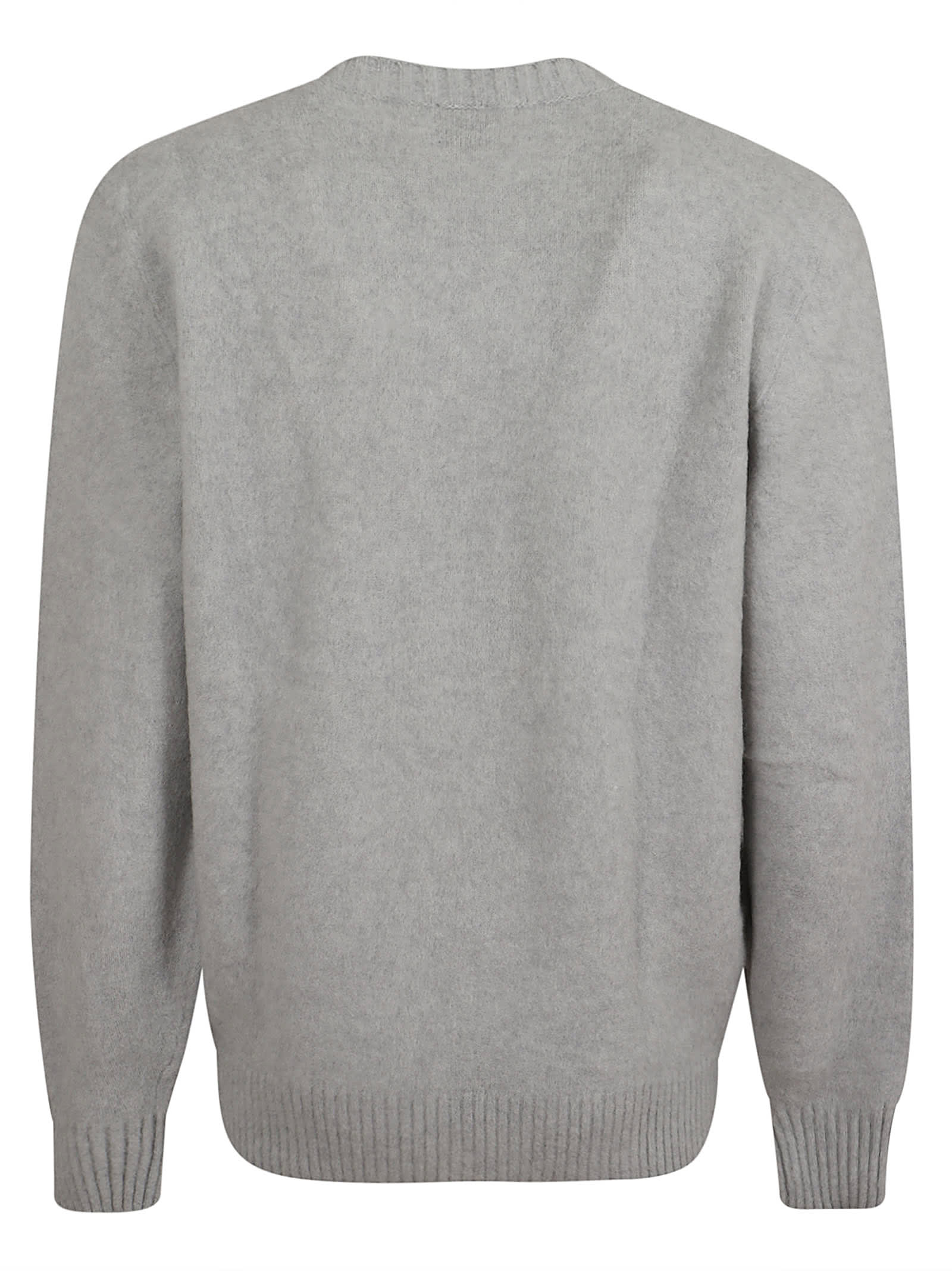 Shop Eleventy Crew-neck Sweaters In Light Melange Gray