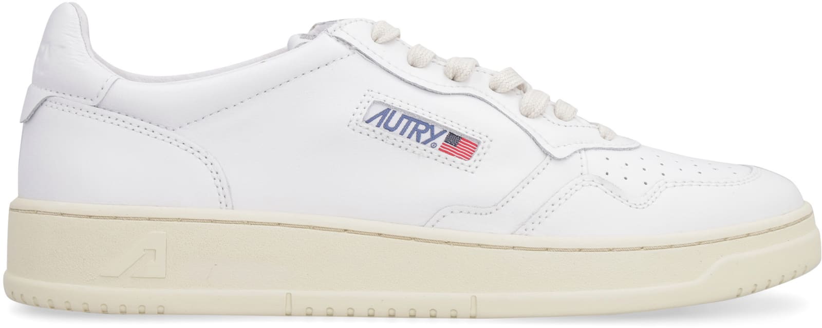Shop Autry Medalist Leather Low-top Sneakers In Wht/wht