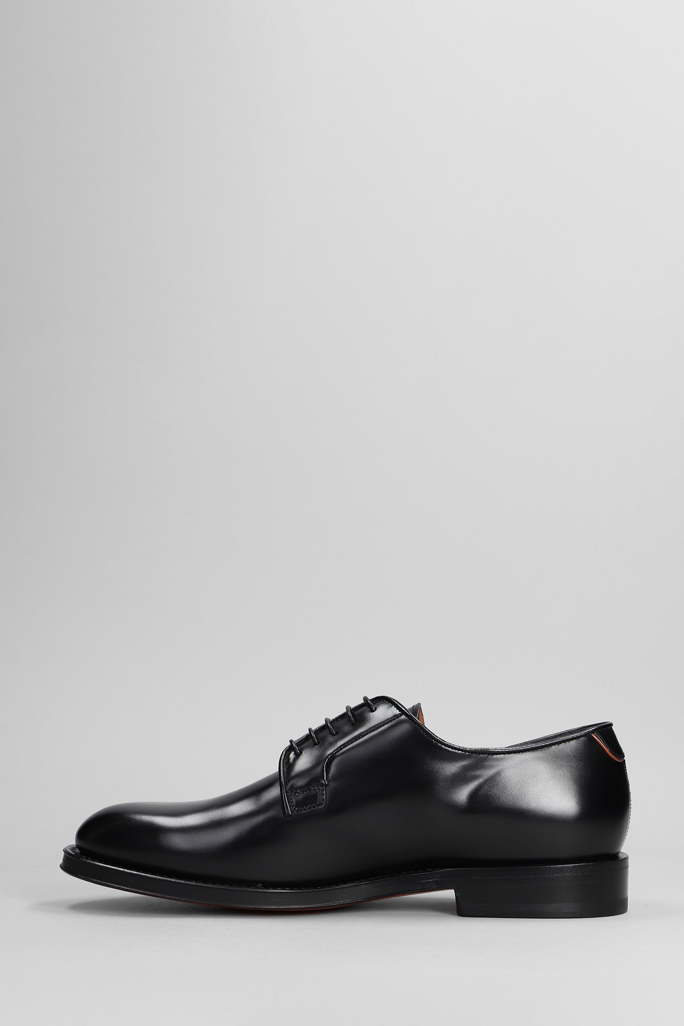 Santoni Man Lace-up Shoes Black Size 9 Leather In Black