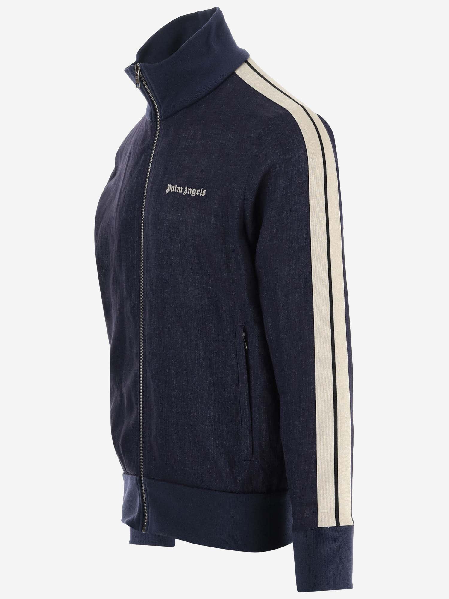 Shop Palm Angels Technical Jersey Sports Jacket In Blue