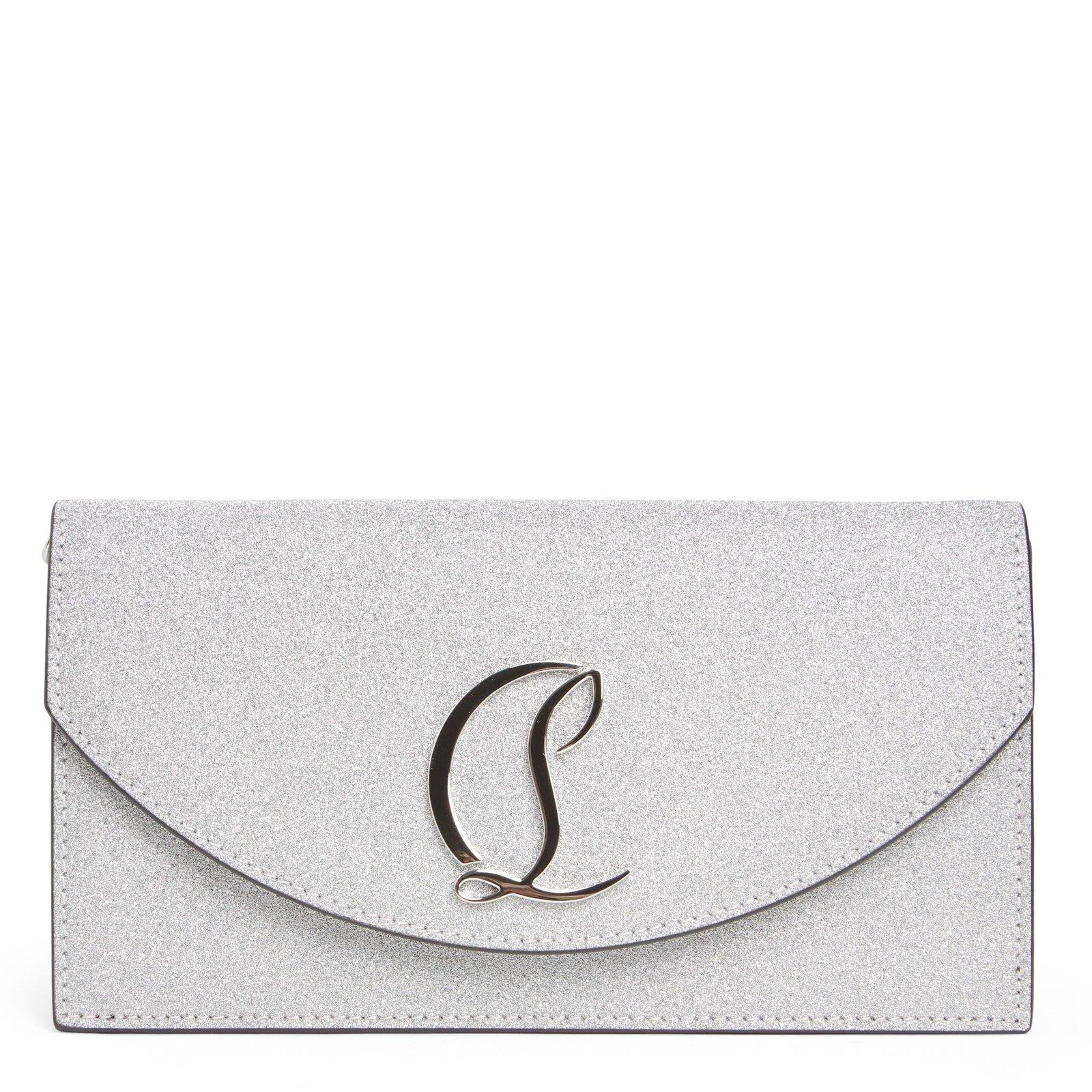 Shop Christian Louboutin Loubi54 Clutch Bag In Silver