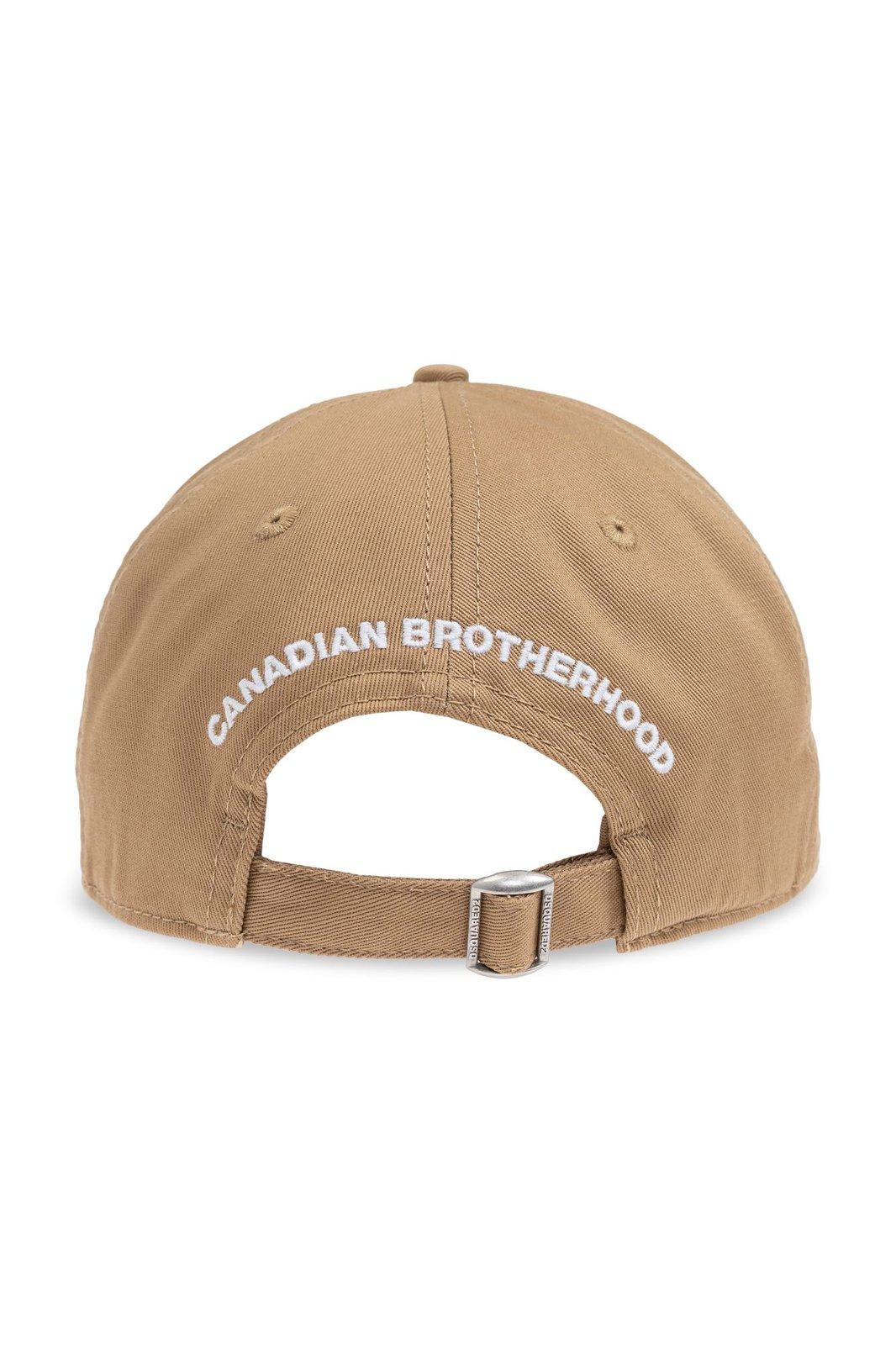 Dsquared2 Logo Embroidered Distressed Baseball Cap In Ghiaia+bianco