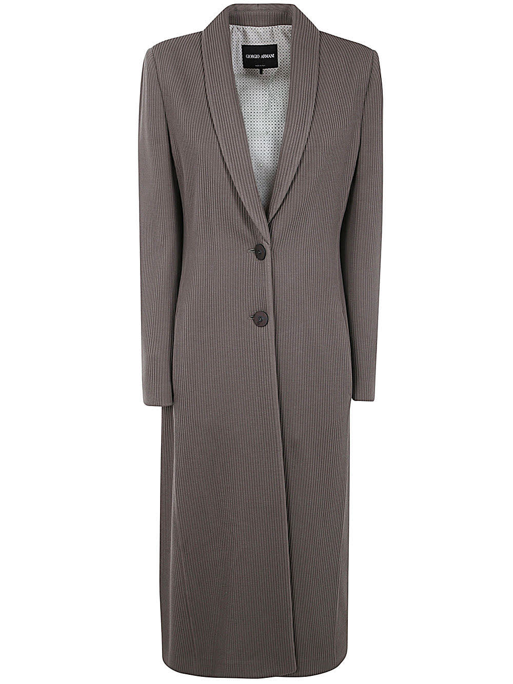 Shop Giorgio Armani Coat In Mastic