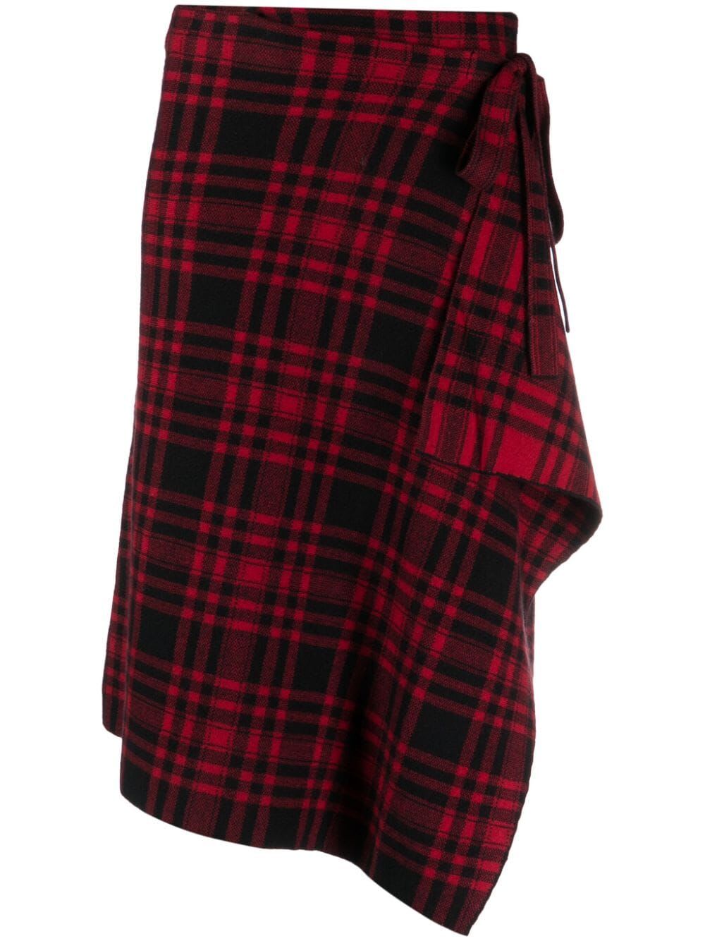 Shop Polo Ralph Lauren Mid A Line Skirt In Red Black Plaid
