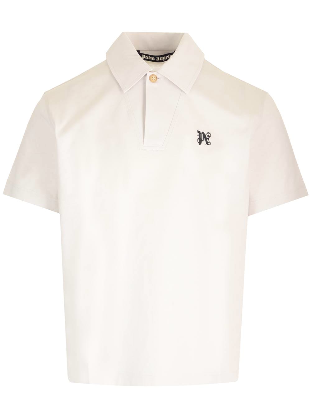 Shop Palm Angels Cotton Polo Shirt In Light Grey