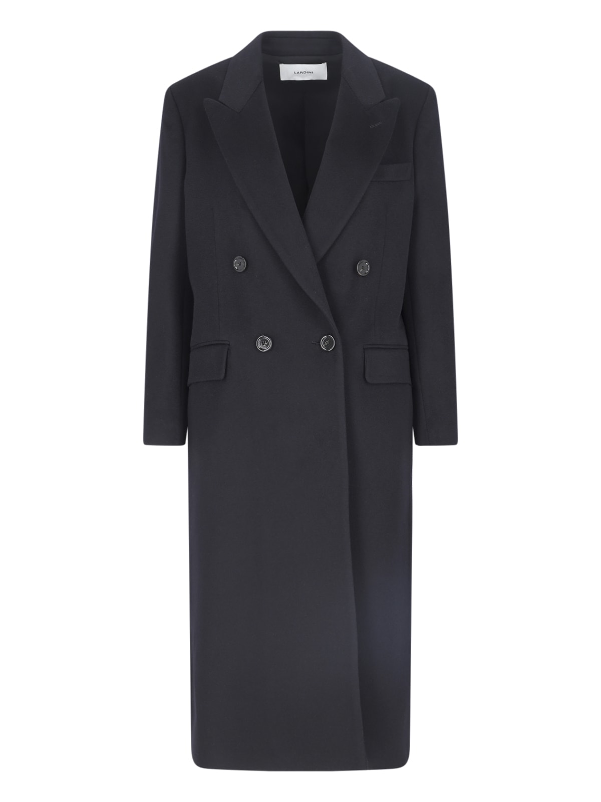 Shop Lardini Double-breasted Midi Coat In Blue