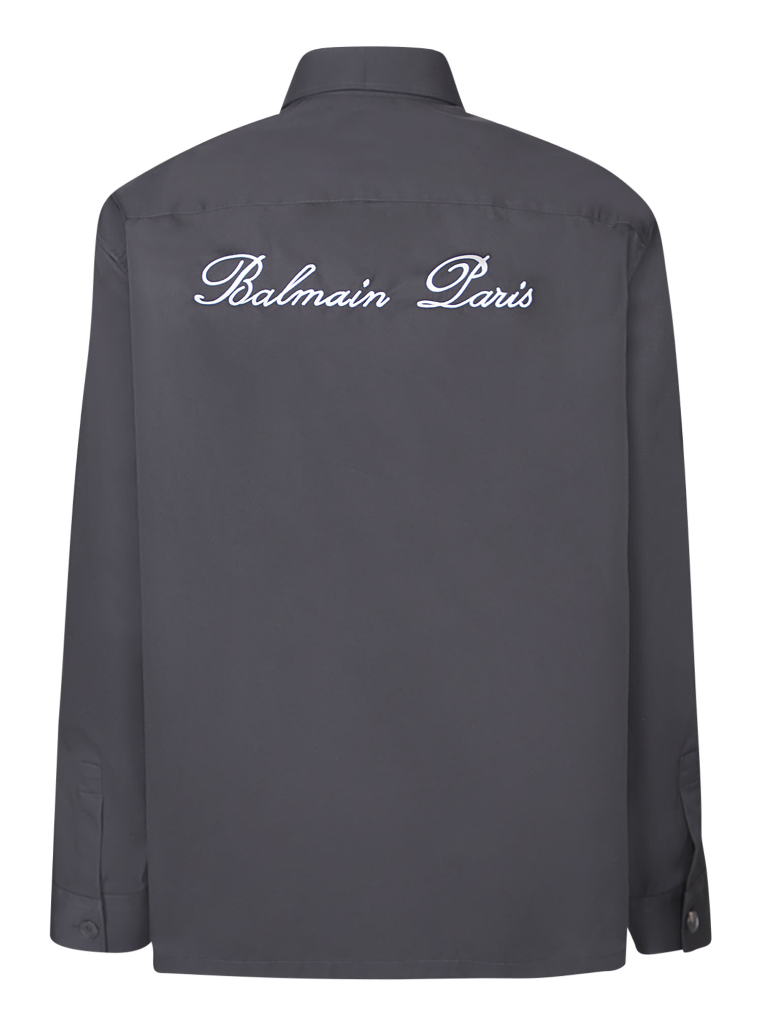 Shop Balmain Black Cotton Overshirt