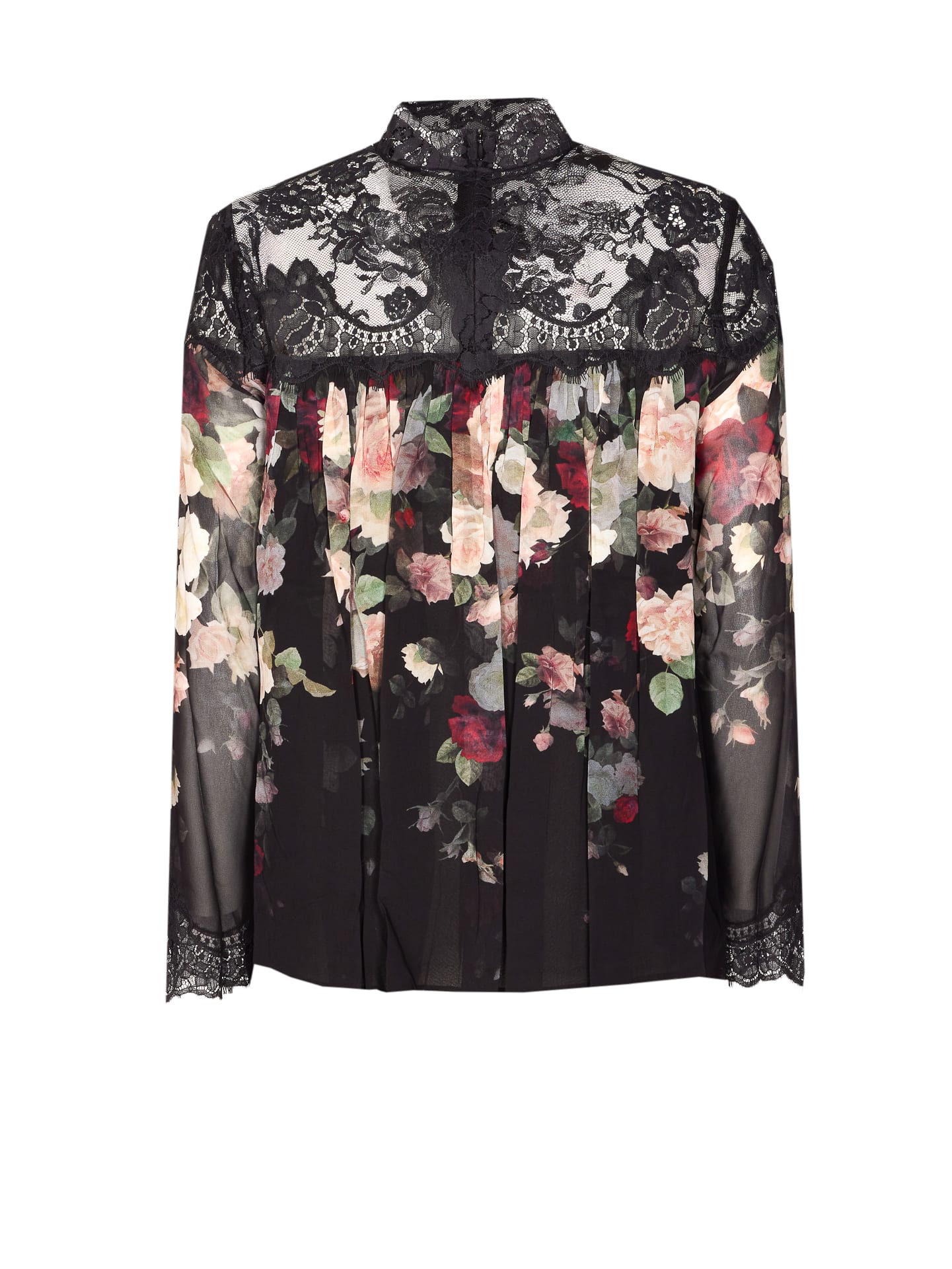 Zimmermann Hypnotic Lace Yoke Blouse In Black