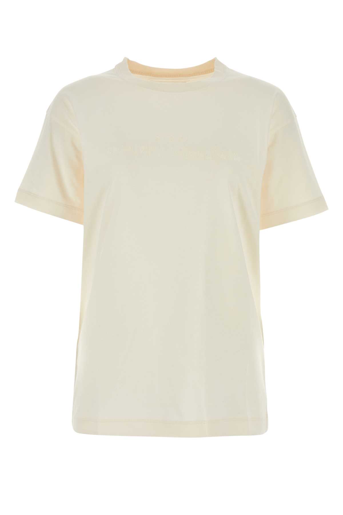 Shop Maison Margiela Ivory Cotton T-shirt In Offwhite