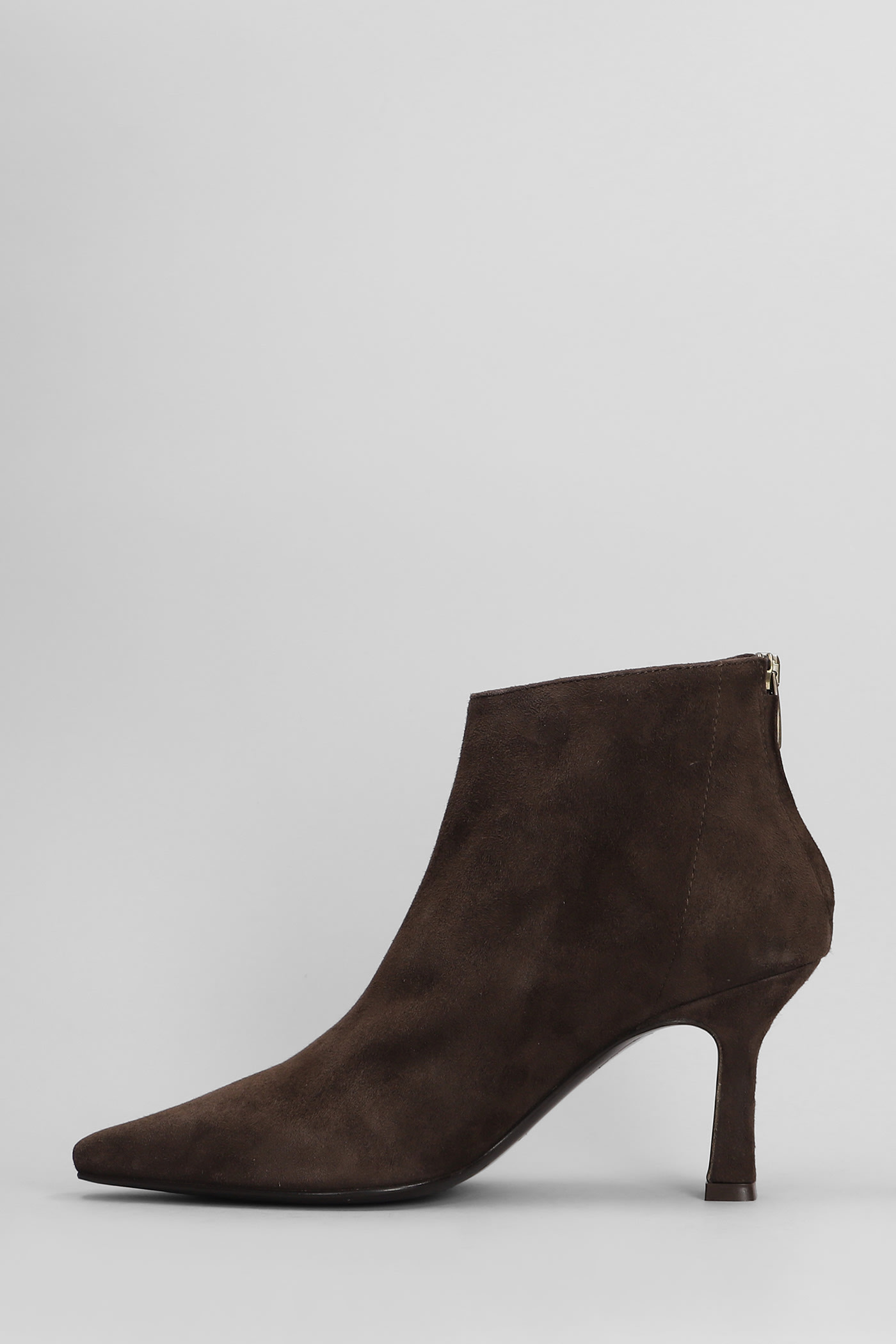 Shop Julie Dee Texan Ankle Boots In Dark Brown Suede