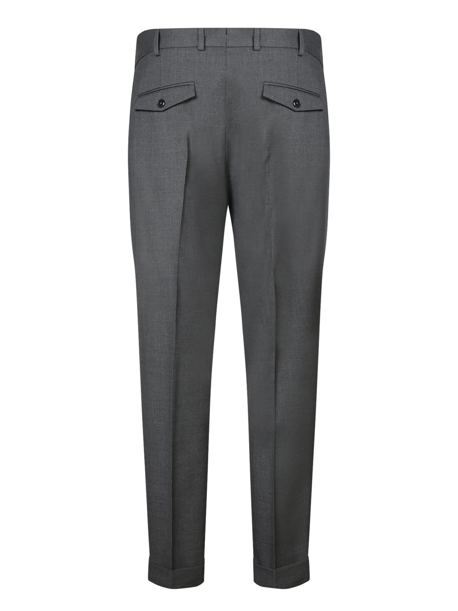 Shop Pt Torino Light Grey Tailored Trousers