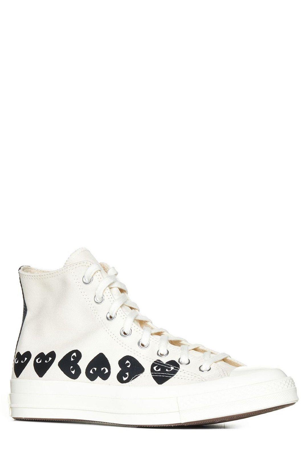 Shop Comme Des Garçons Play X Converse Chuck Taylor High-top Sneakers In White