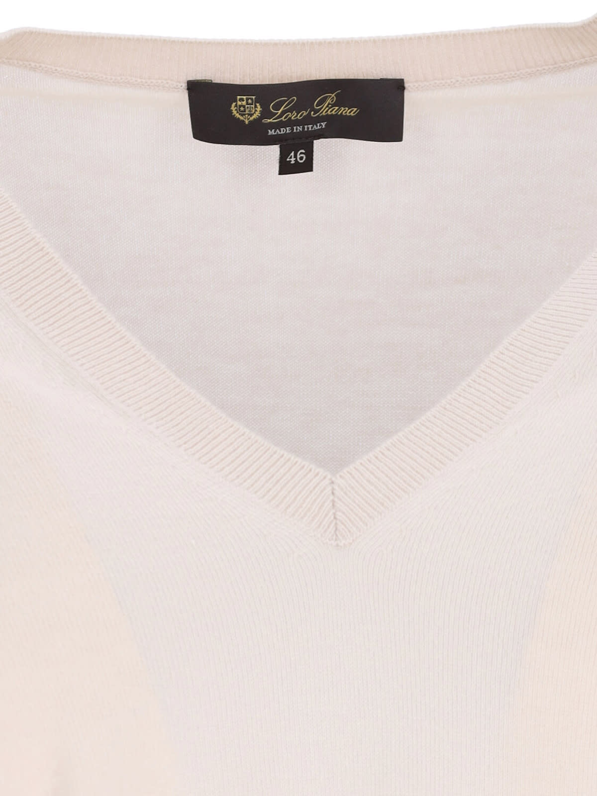 Loro Piana Classic V-neck Knitwear With Ribbed Details In Neutral