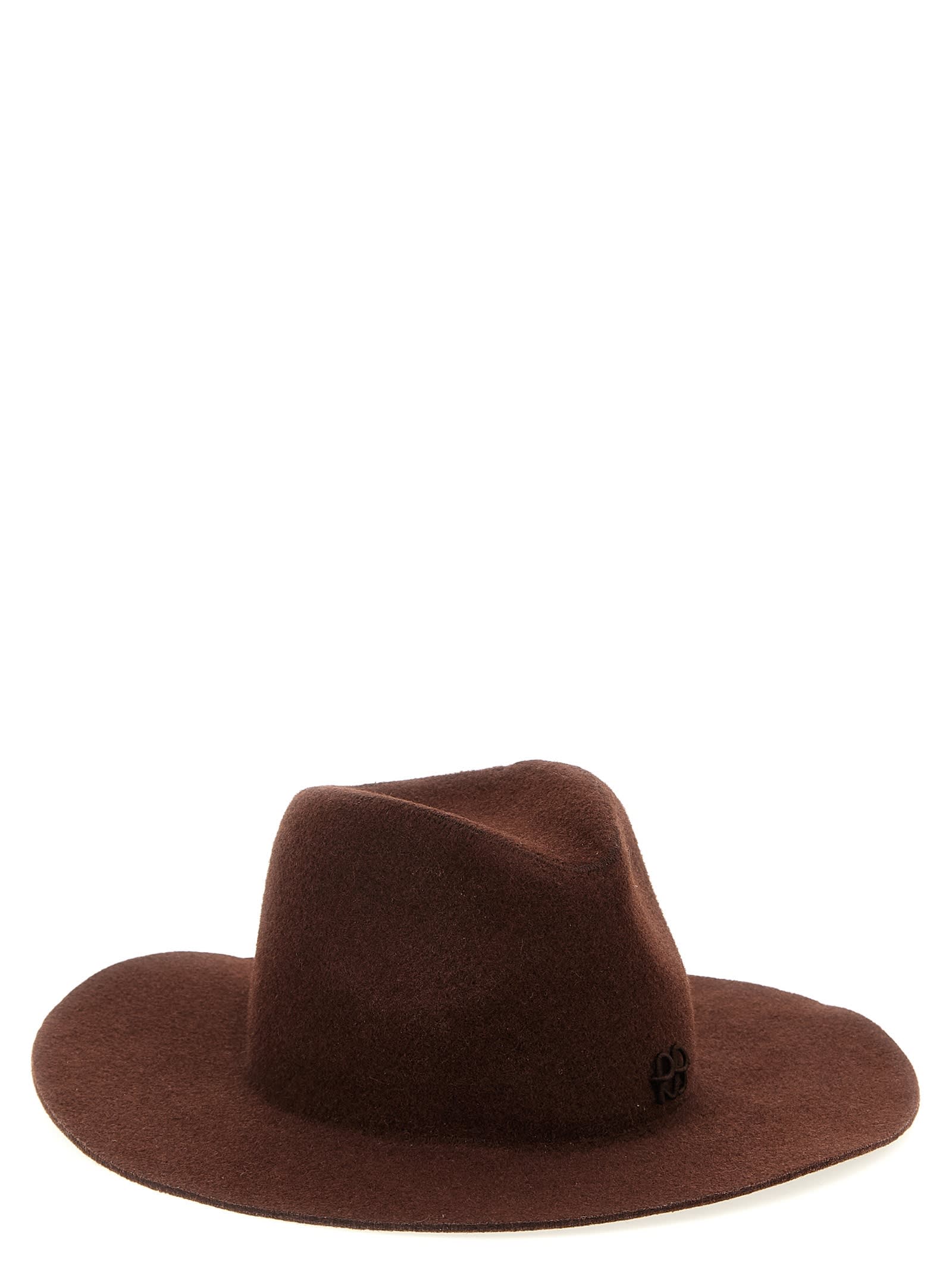 Ruslan Baginskiy Monogram-embellished Fedora Hat In Brown