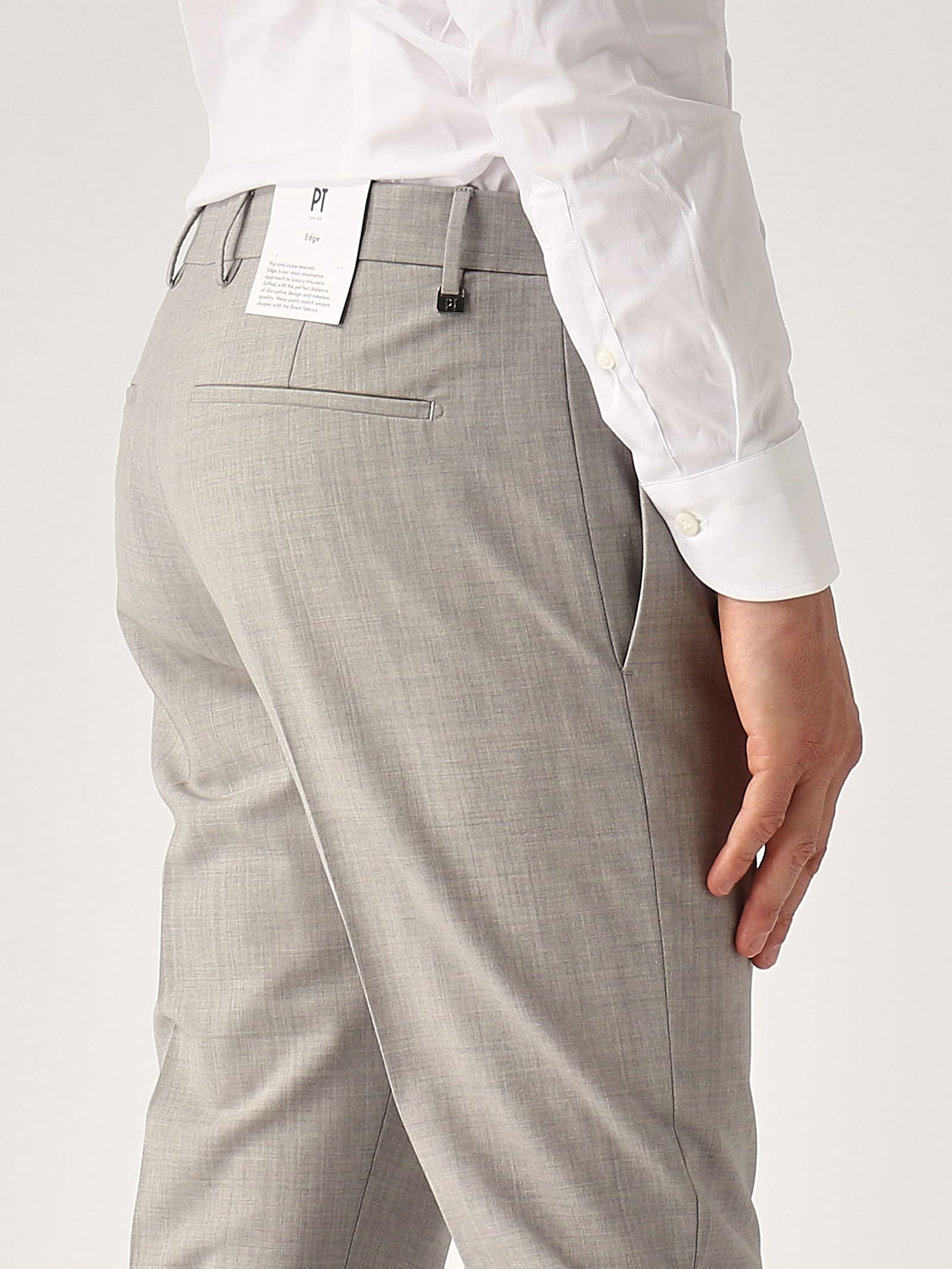 Pt Torino Pantalone Lana Stretch Ten Trousers In Gray