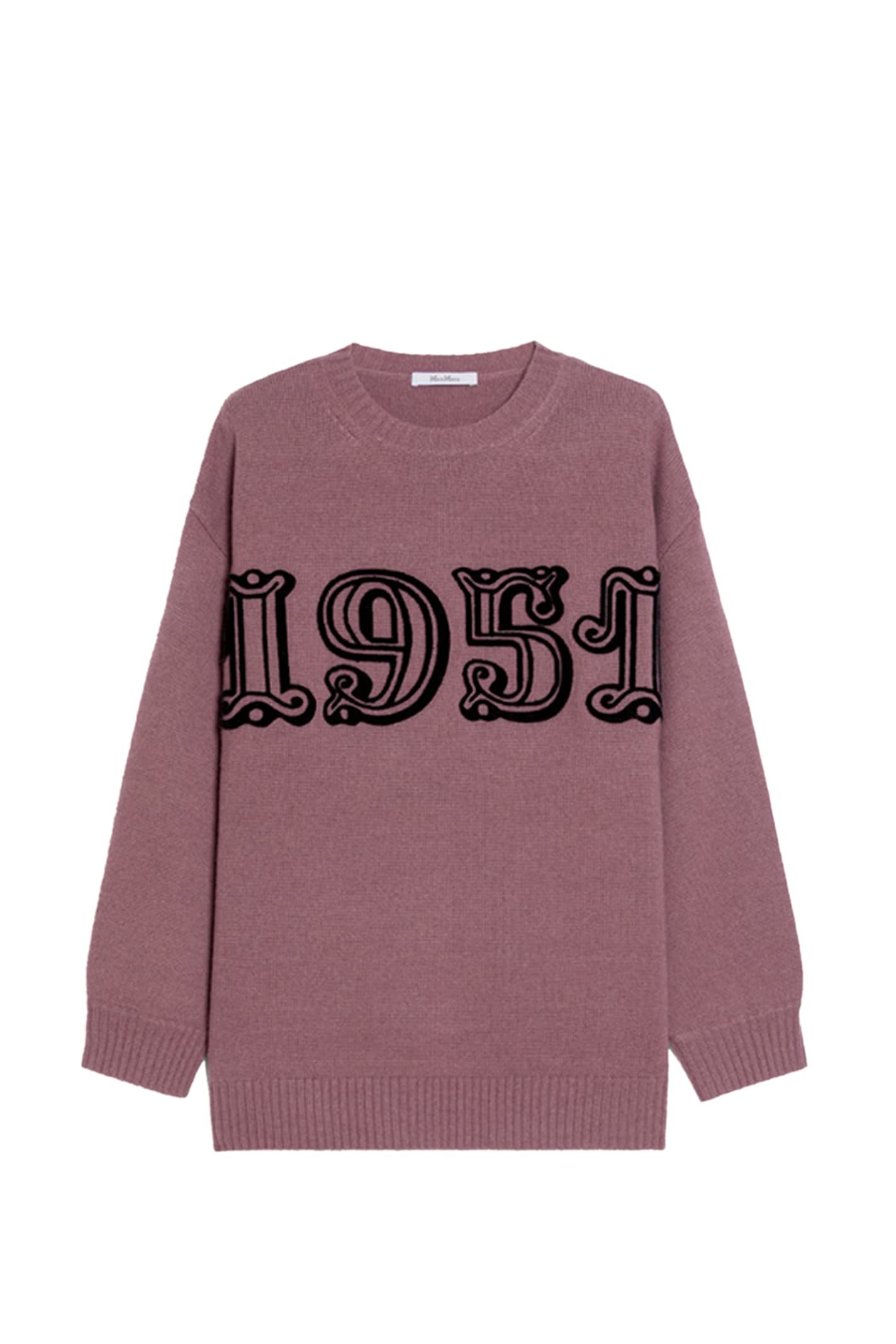 Shop Max Mara Crewneck Long-sleeved Jumper In Purple